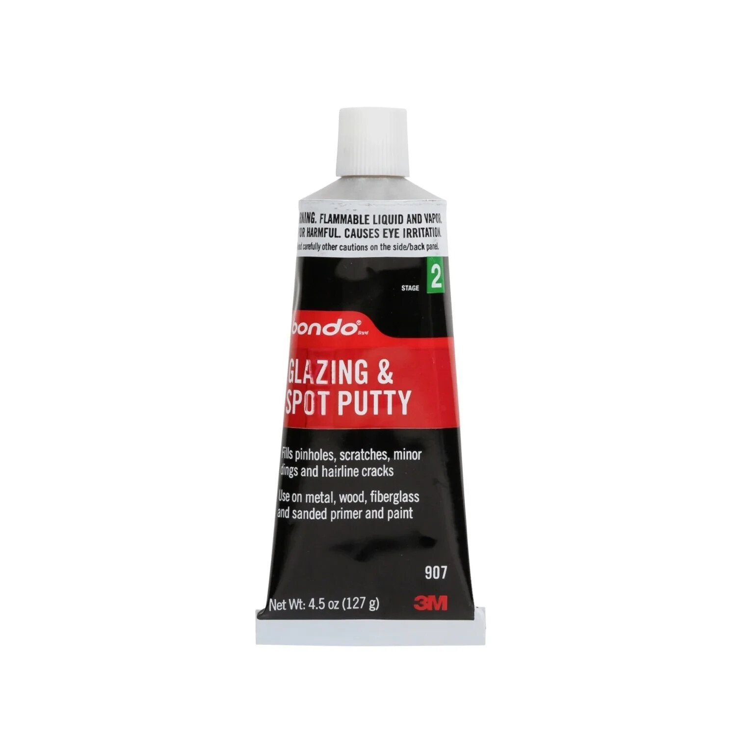 3M BONDO 907 GLAZING AND SPOT PUTTY, 4.5 fl oz Tube