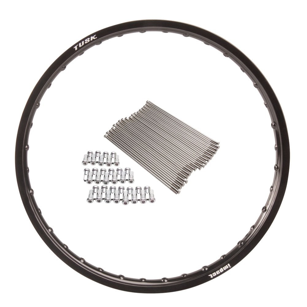 Tusk 1487500001 Impact Front Rim and Spoke Kit 21 x 1.60 Black