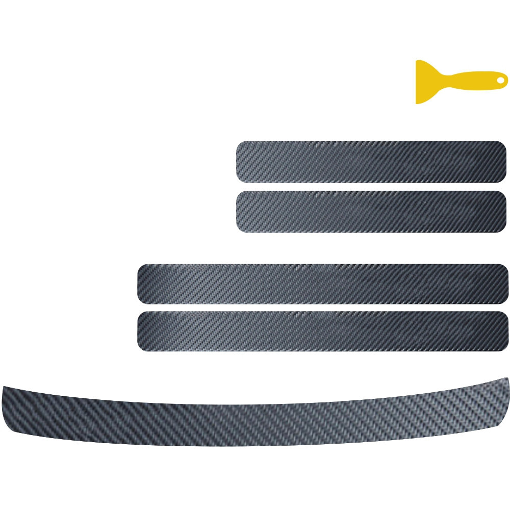 Carbon Fiber Scuff Cover Anti Scratch Sticker Protector For Car Door Plate Sill