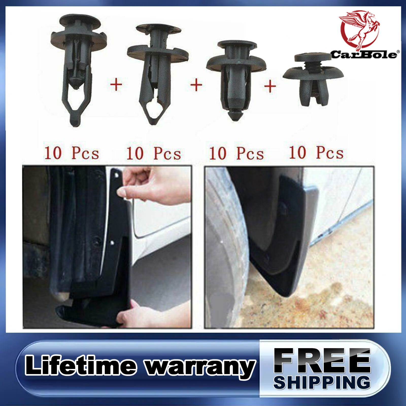 40pcs Nylon Push Type Retainer Clips For 8mm Hole GM 21030249 Chrysler 6503598
