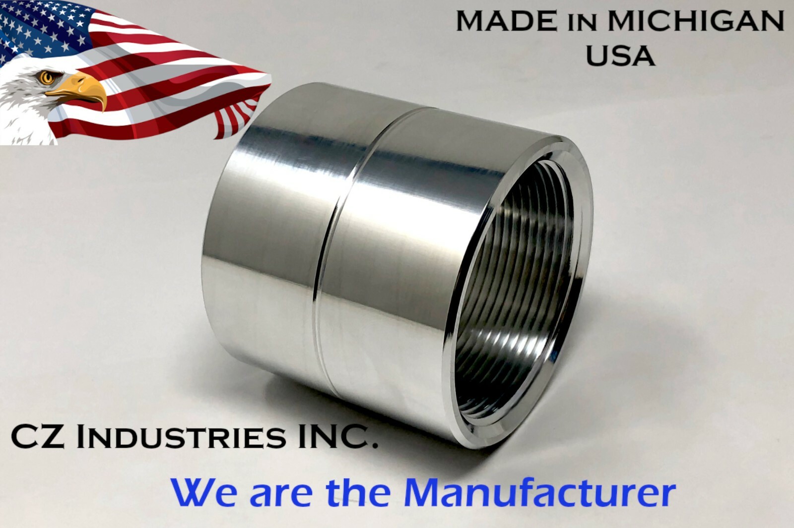 3″ NPT Aluminum Full Coupling, Schedule 40 Pipe Fitting, 3 INCH Coupling QTY:1