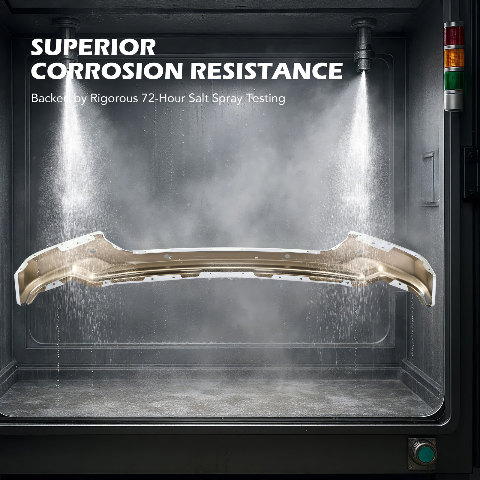 Chrome Front Bumper Face Bar With Sensor Holes For 2019-2021 GMC Sierra 1500