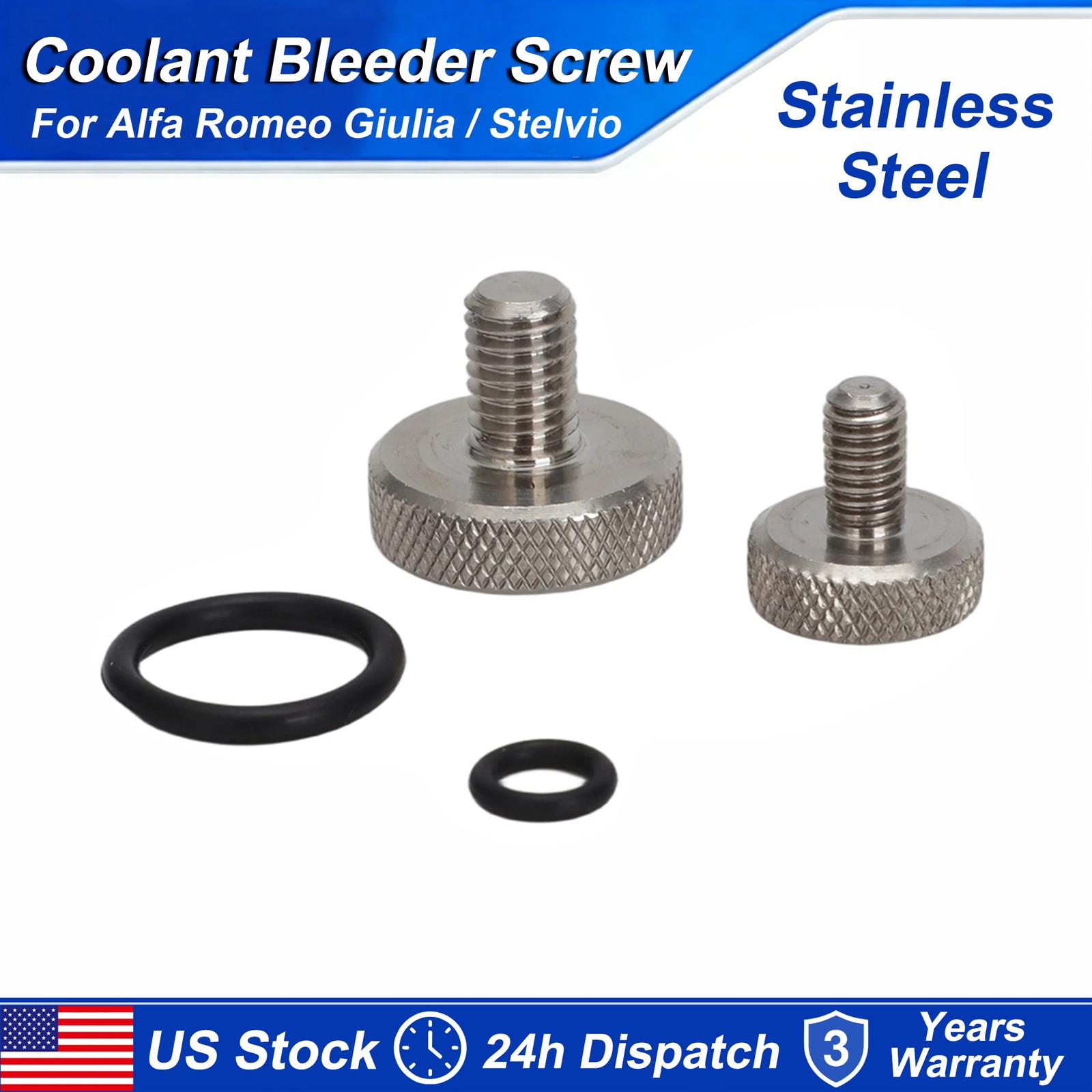 For Alfa Romeo Giulia / Stelvio /2.2 JDTm Stainless Steel Coolant Bleeder Screw