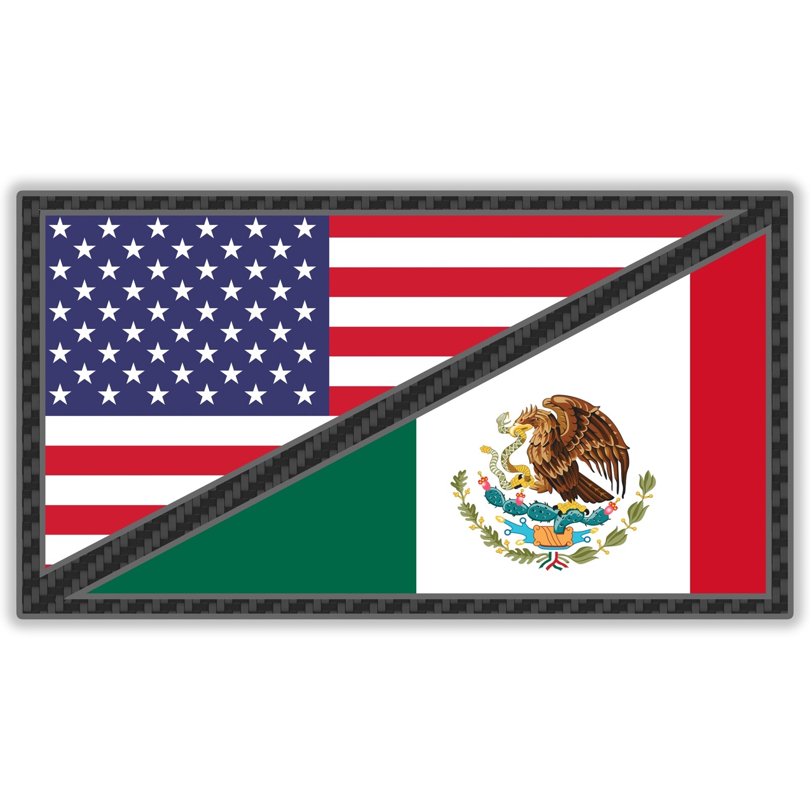 Mexican American Sticker Both America Mexico Pride Country USA US Flag Car Decal