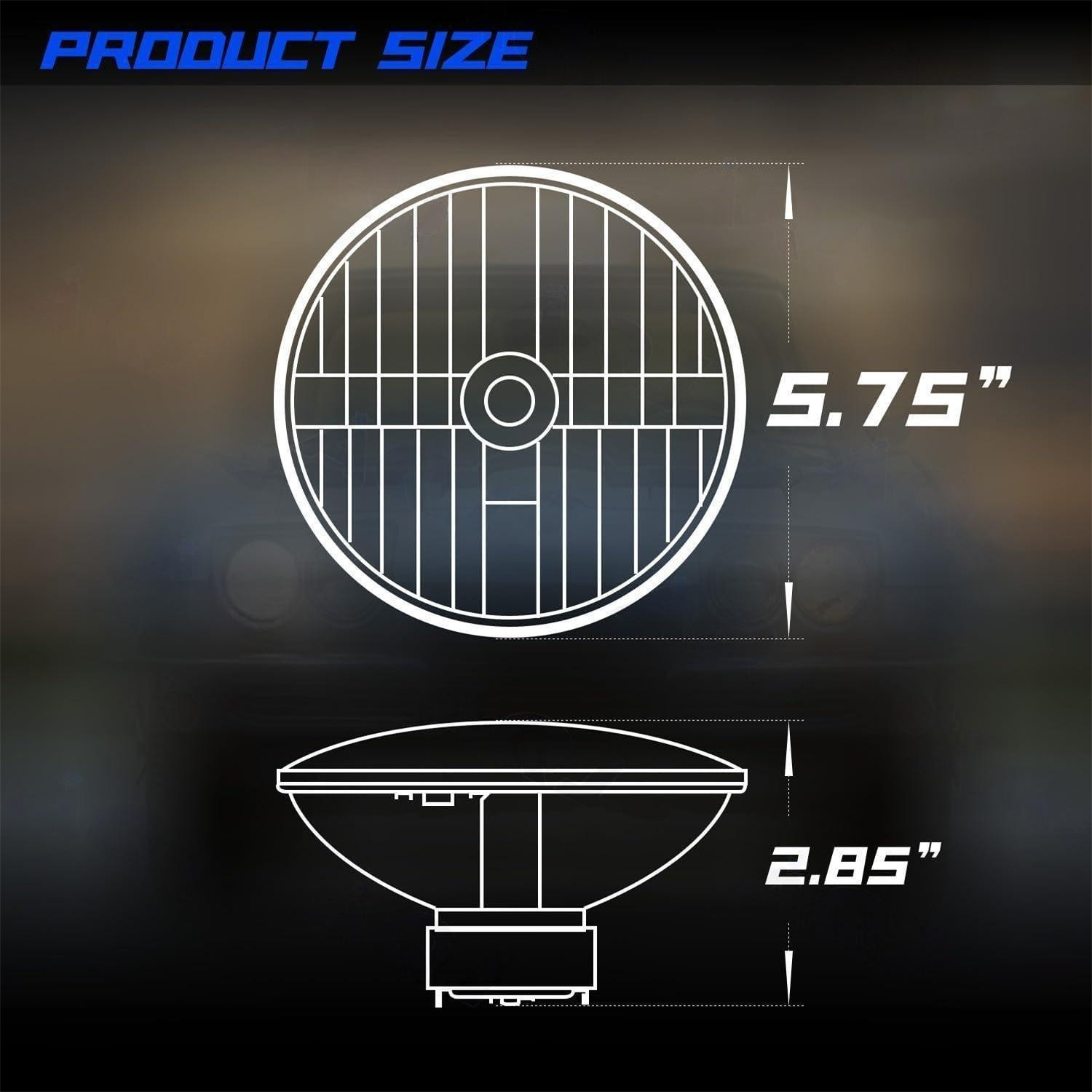 5.75″ Round Glass Headlight Lamp Housing Hi/Low Beam Fit H4 LED HID Halogen Bulb