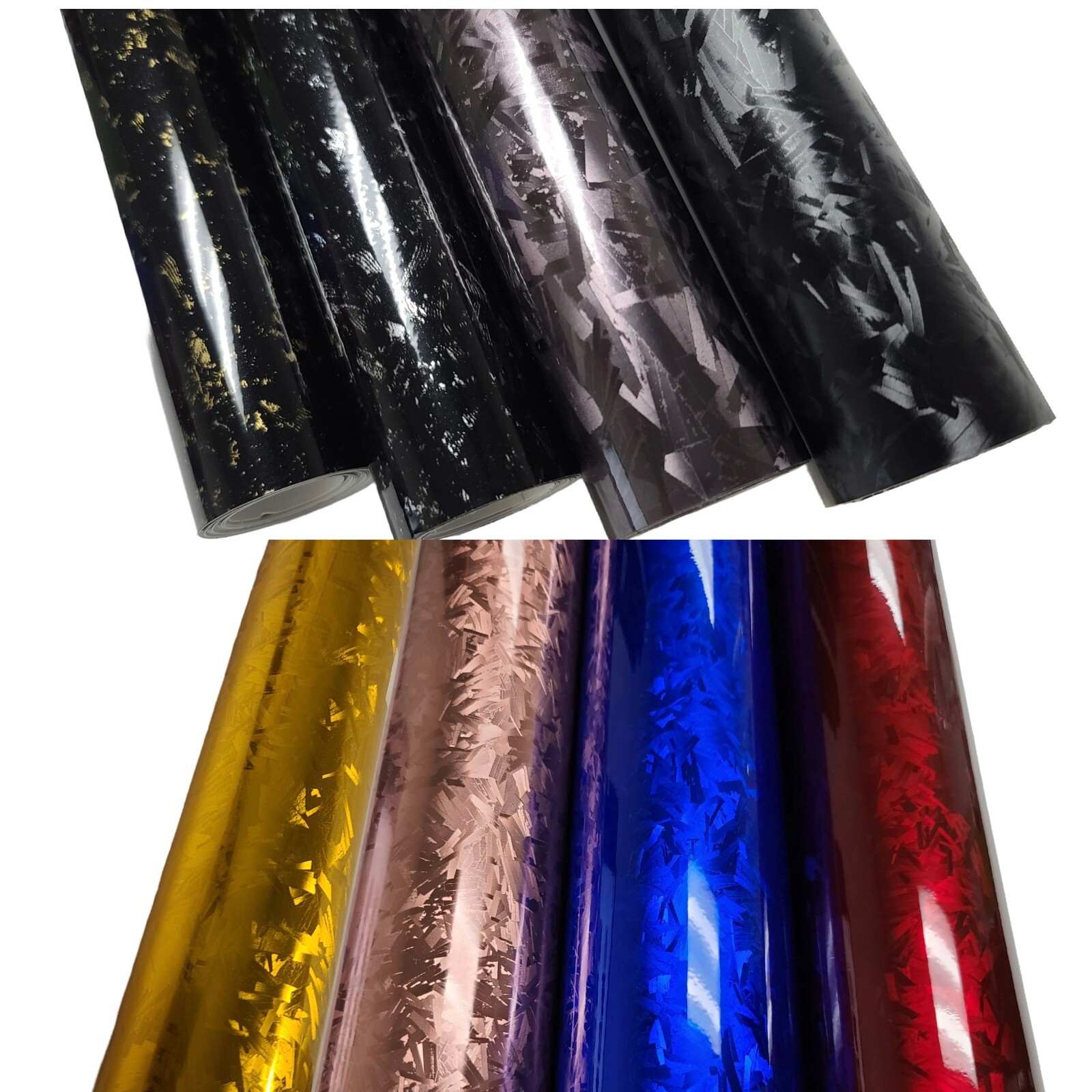 Gloss Forged Carbon Fiber CF Black Silver Gold Red Vinyl Car Wrap Sticker Decal