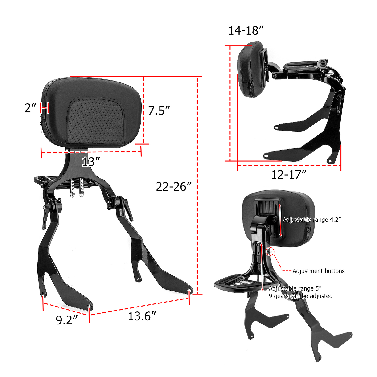 Multi-Purpose Backrest Sissy Bar For BMW R18 Bagger Transcontinental Roctane 20+