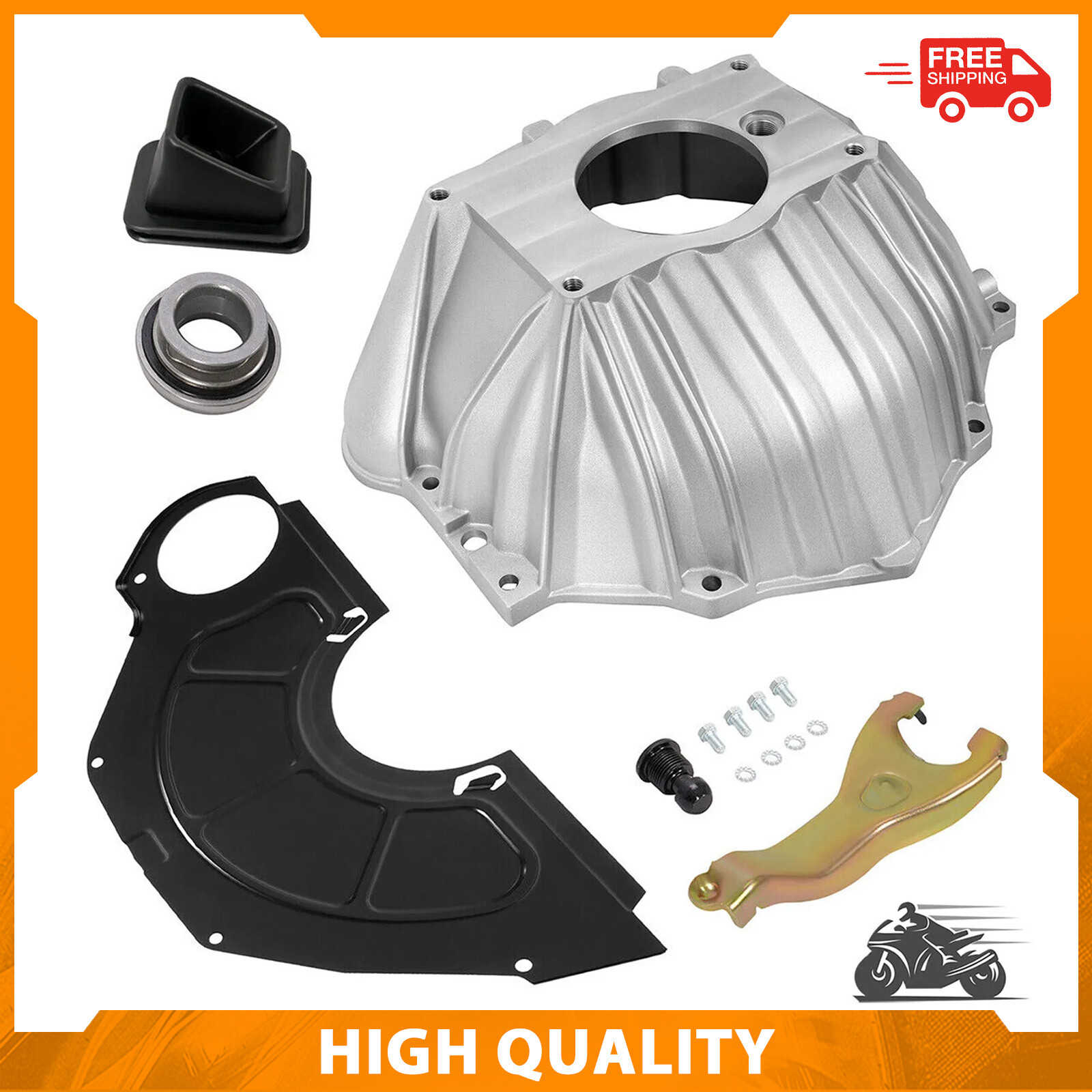 FOR CHEVY BELL HOUSING KIT & 11″ CLUTCH FORK & THROWOUT BEARING & COVER #3899621