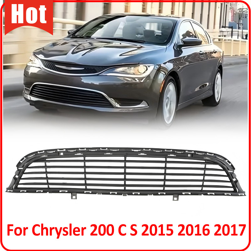 For Chrysler 200 2015-2017 Front Bumper Lower Grille Gloss Black 68202988AC
