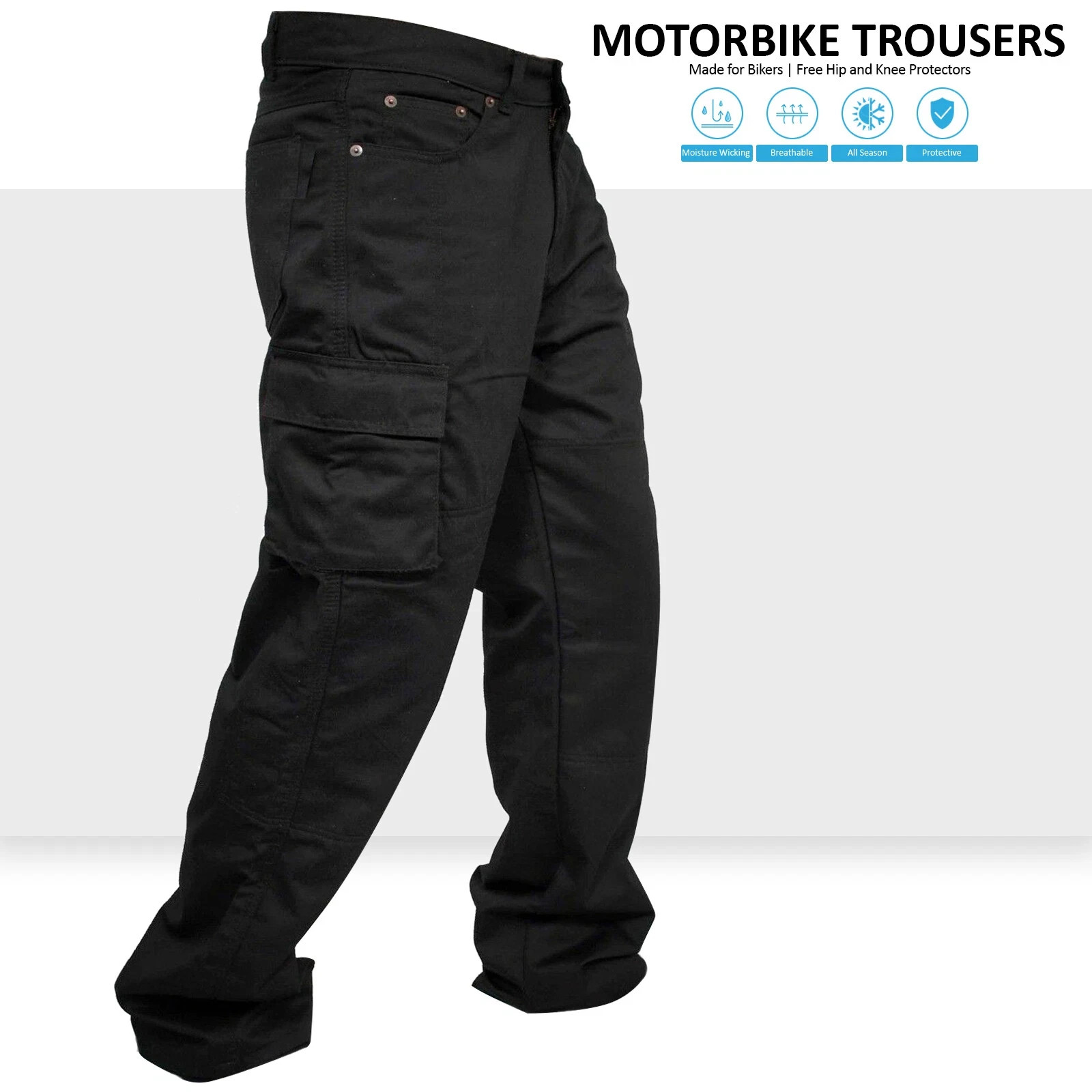 Men’s Motorcycle Jeans Aramid Protective Lining Motorbike Pants with Armour Pads