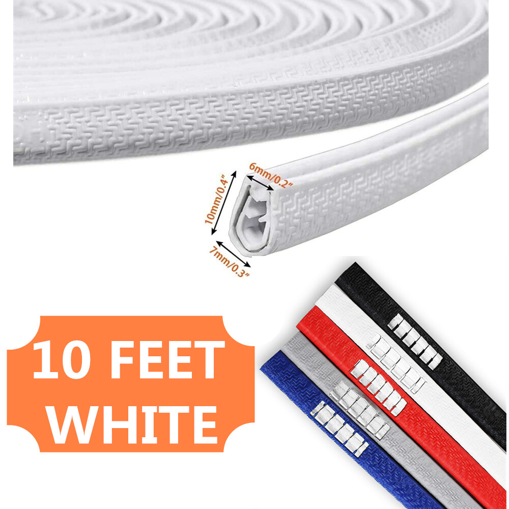 10 Feet Car Door Trim Edge Guard Moulding Rubber Seal White Protector Strip