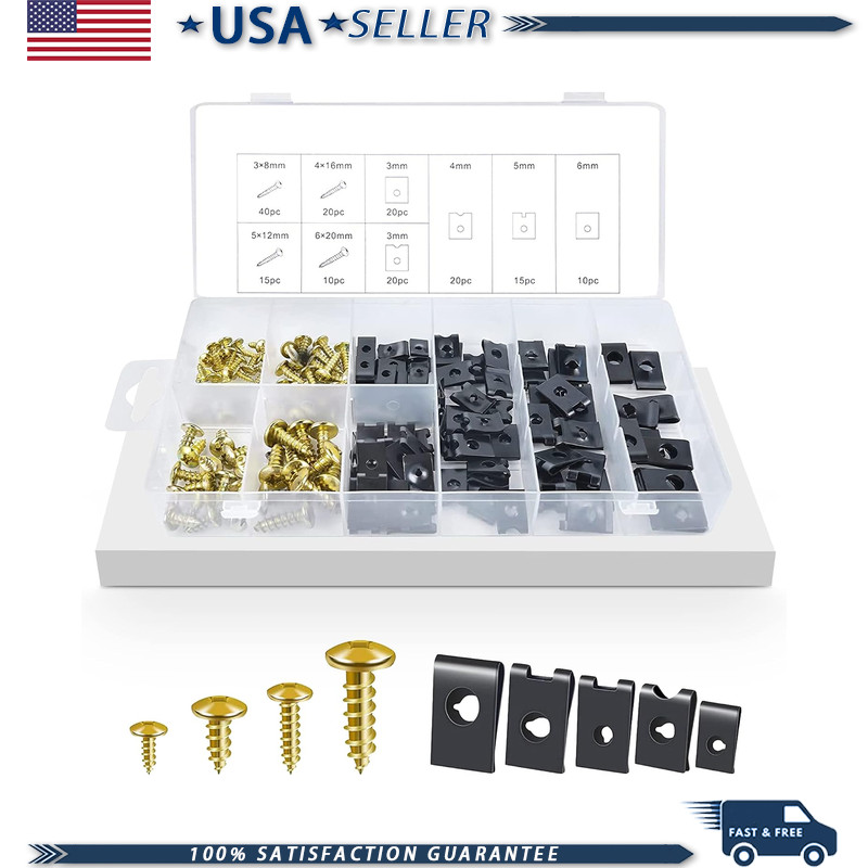 170PCS U-Clip Screw Kit Car Dash Door Panel Interior Trim Panels