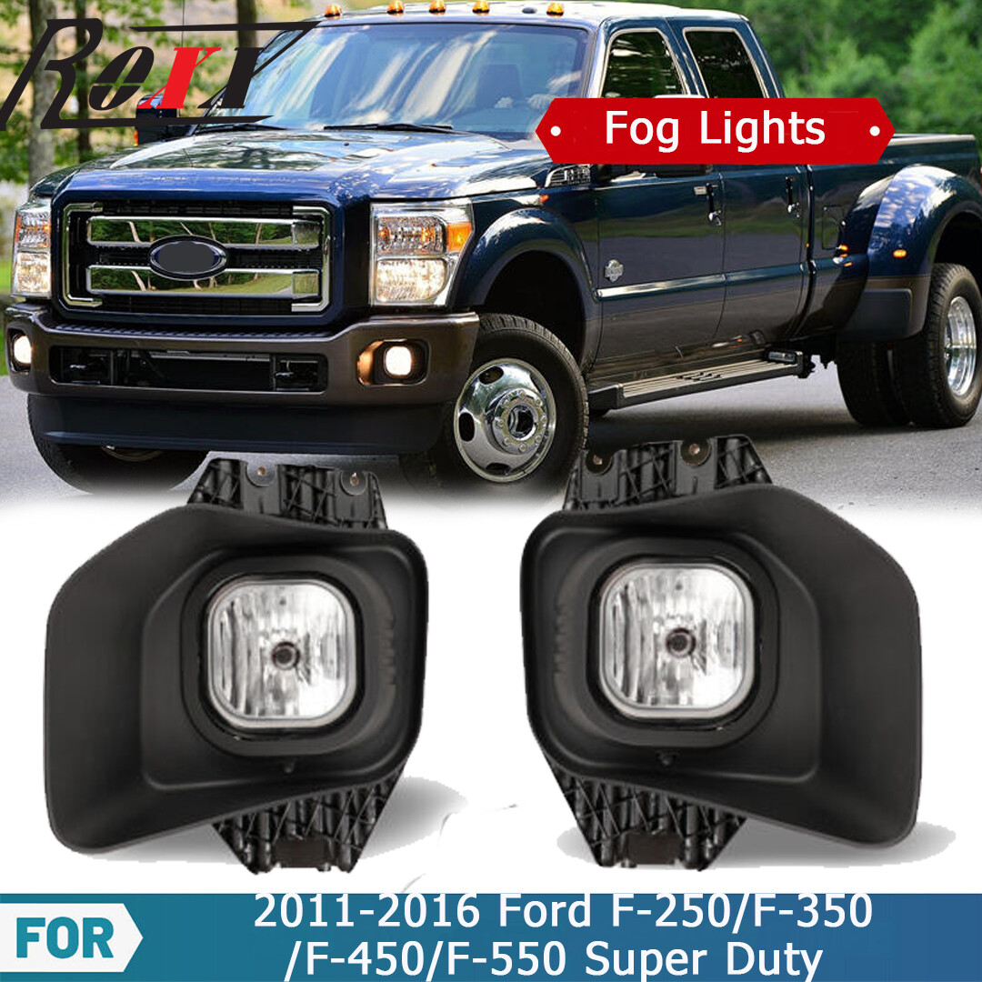 For 2011-2016 Ford F250 F350 F450 Super Duty Clear Fog Lights Complete Kit