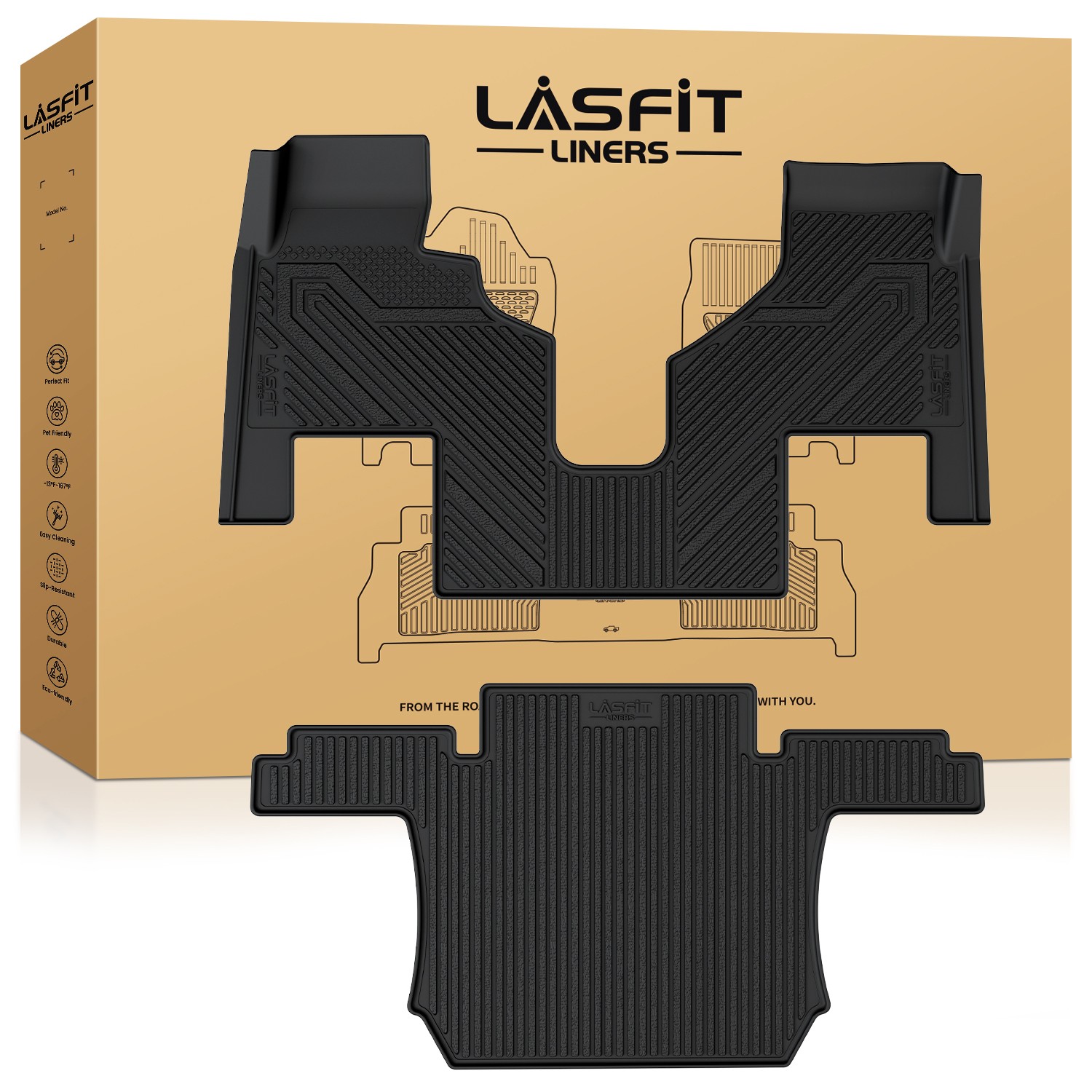 LASFIT Floor Mats for Freightliner Cascadia 2008-2026 Sleeper Cab Floor Liners