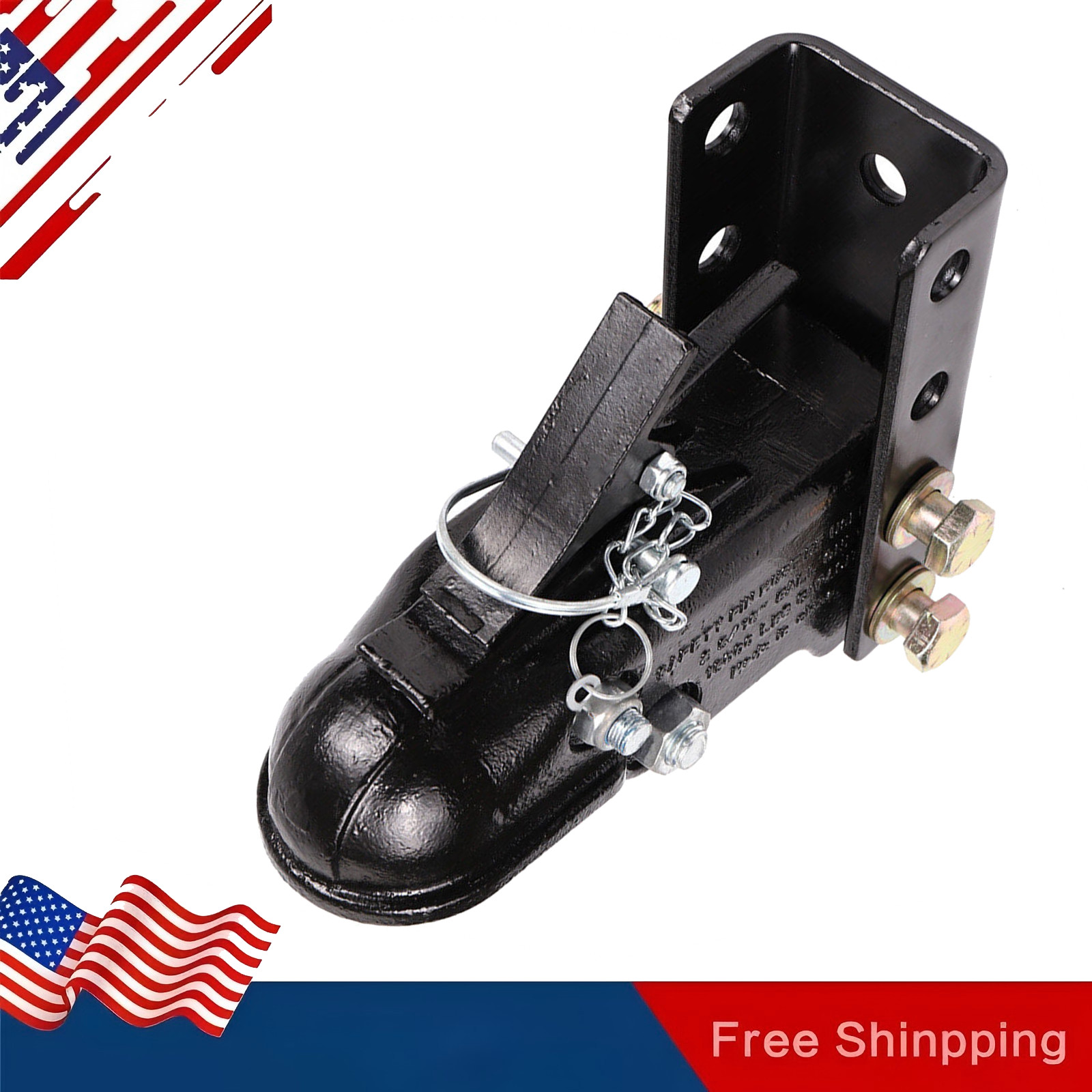 15000 LBS Trailer Coupler and 3-Position Channel Bracket Kit, 2-5/16″ Hitch Bal