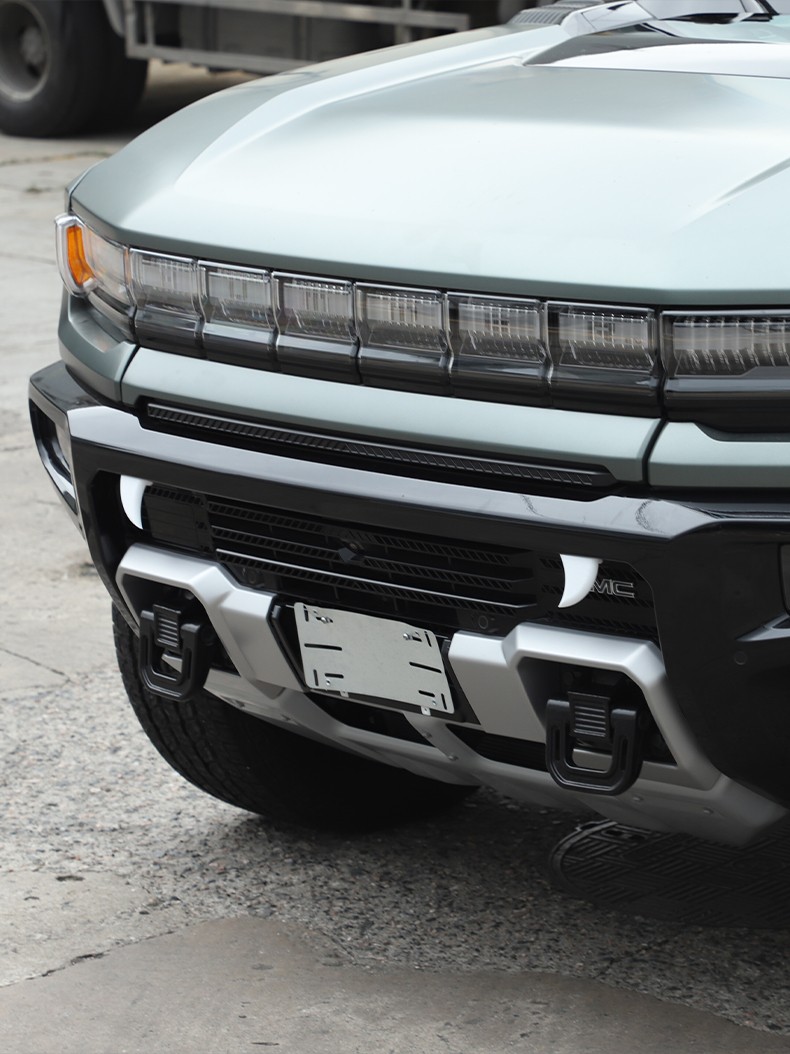 ABS White Front Grille Red Fang Garnish Trim Cover Fit For Hummer EV 2024-26 US