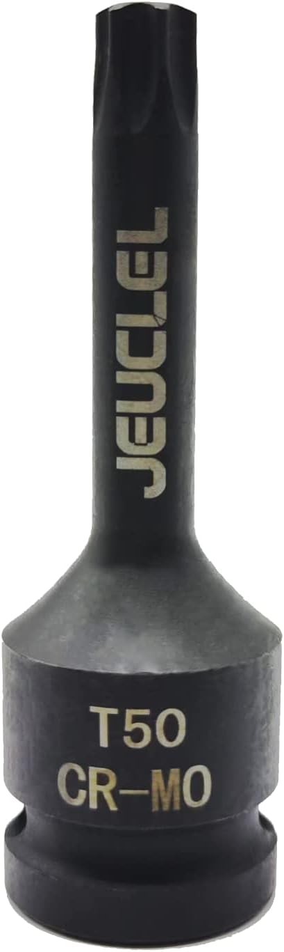 T50 Torx Star 6 Point Impact Bit Socket, 1/2-Inch Square Drive 3-Inch