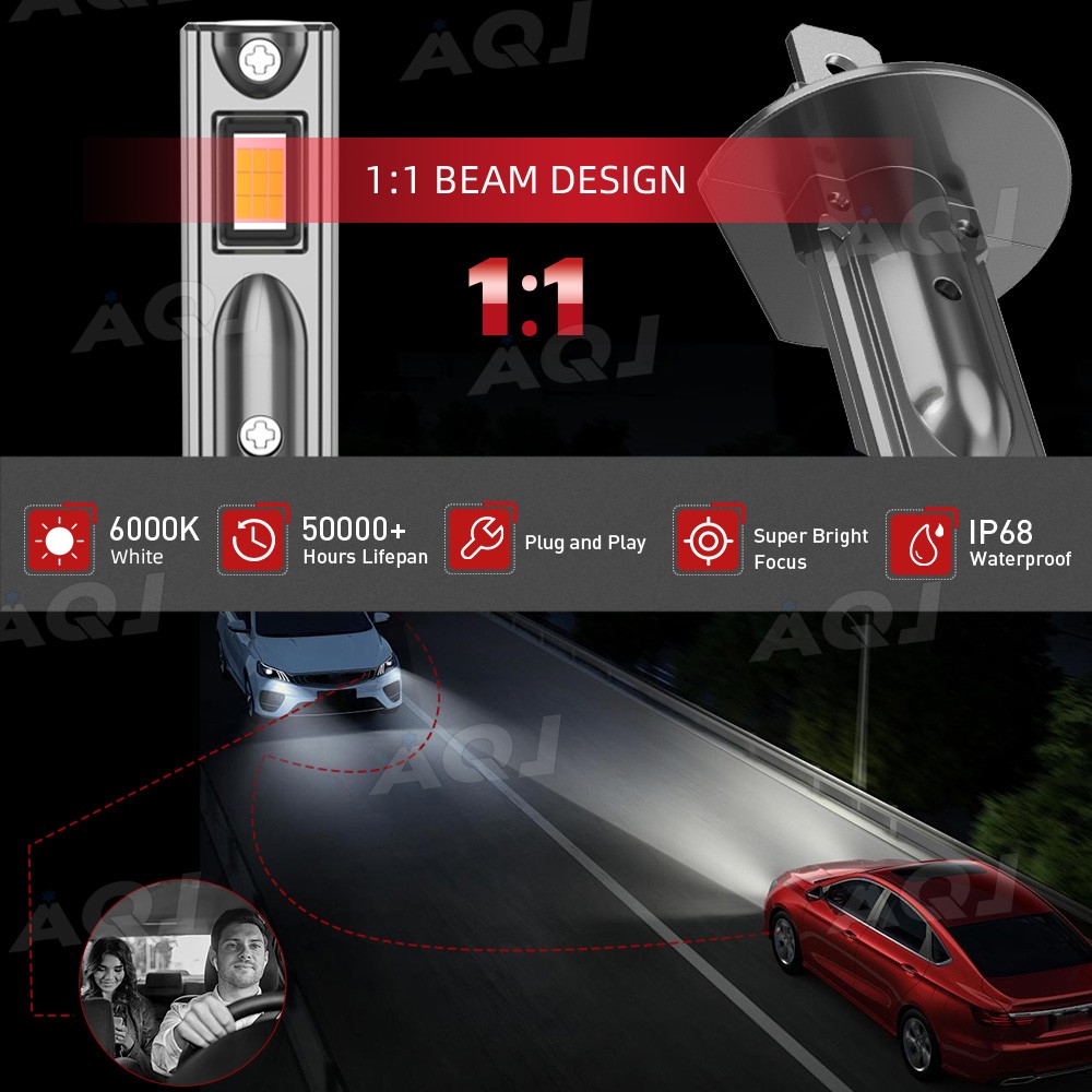 H1 H1 LED Headlight Super Bright Bulbs Kit 8000K White 330000LM High/Low Beam