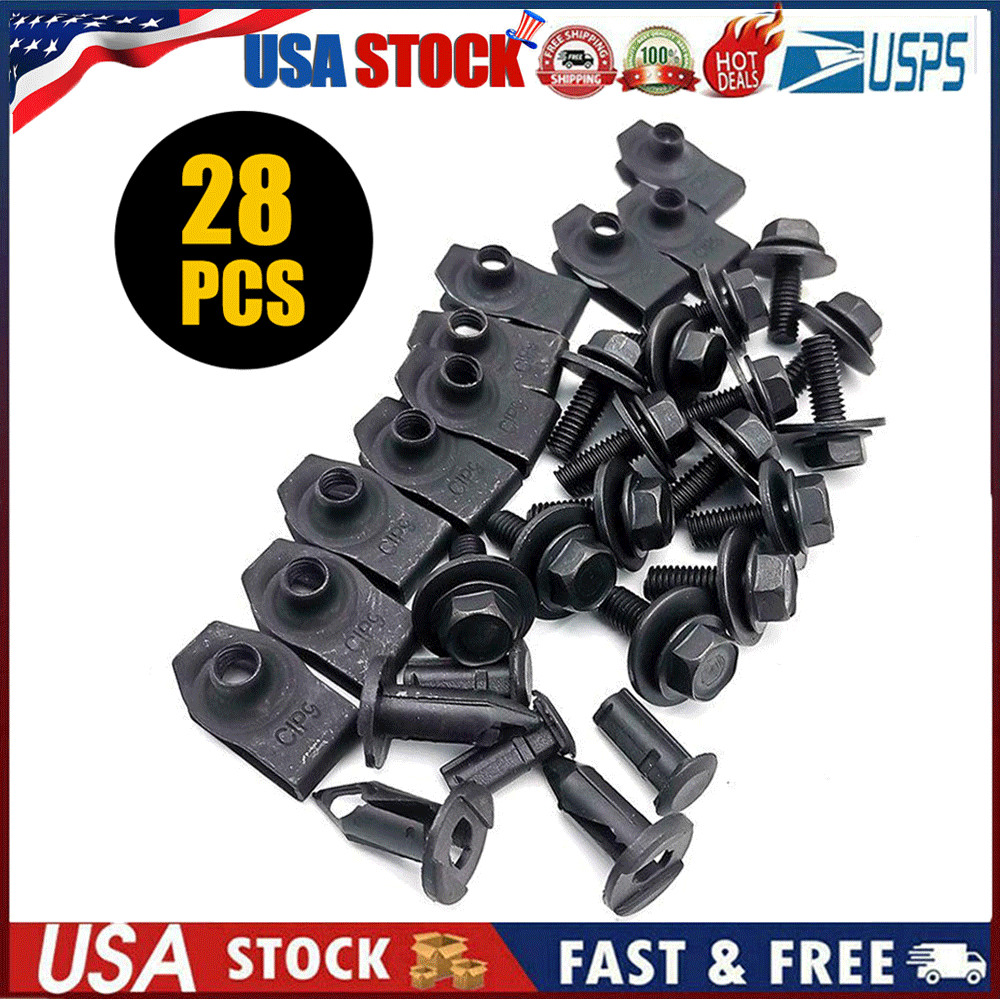 Engine Splash Shield Guard Bumper Hardware Kit Body Bolt Screw Clip Rivet U-nut
