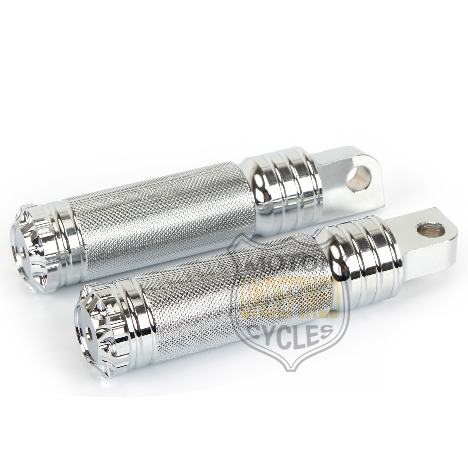 Chrome Knurled Highway Foot Pegs Footrest For Harley Touring Road King Sportster