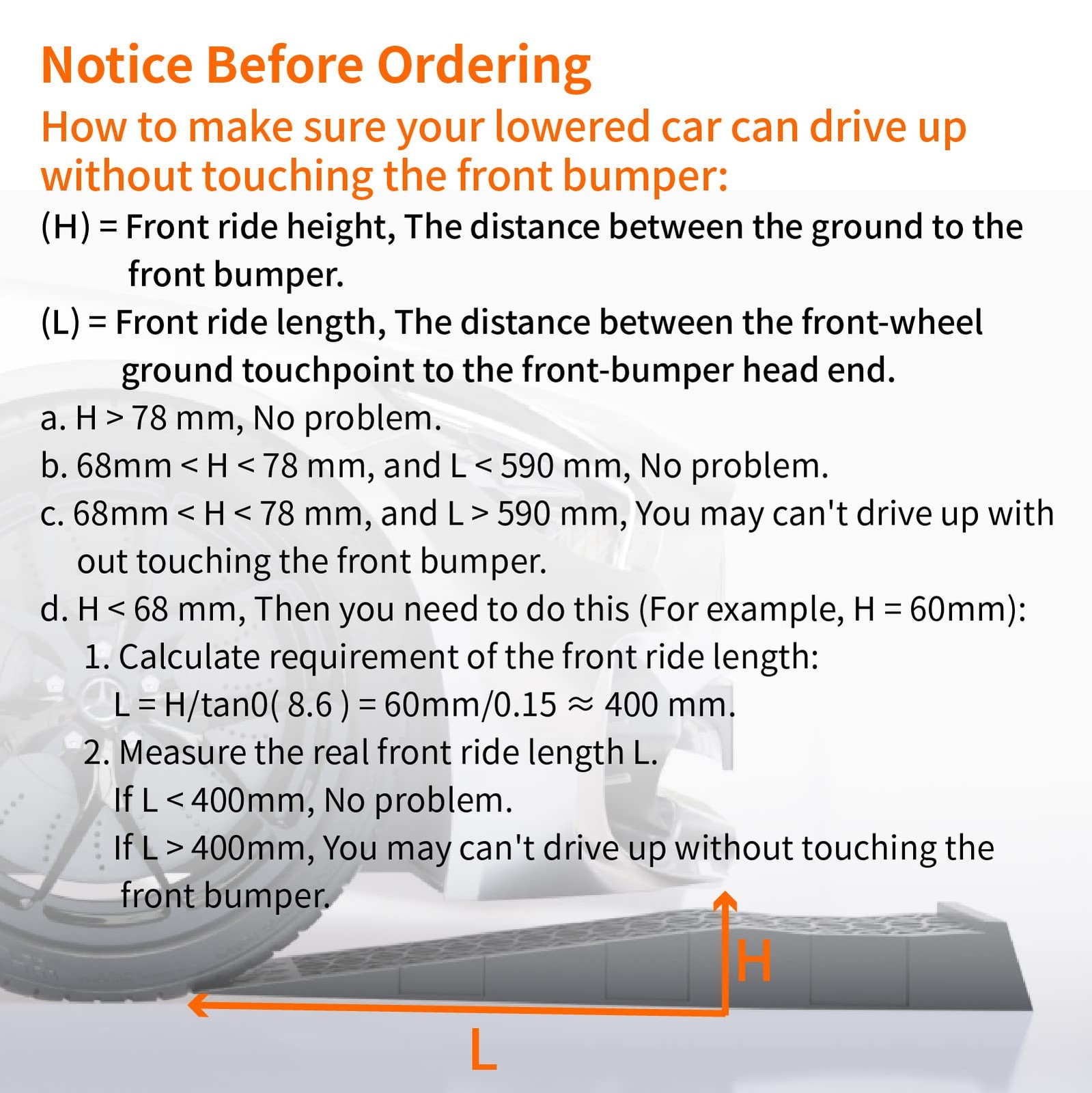 Low Profile Car Service Ramp with Anti-Slip Blocks Oil Changes& Maintenance 2…