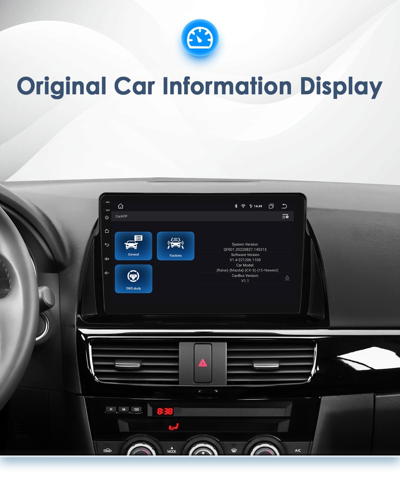 8Core Android 14 For Mazda CX5 CX-5 2012-2015 CarPlay Car Stereo Radio GPS DSP