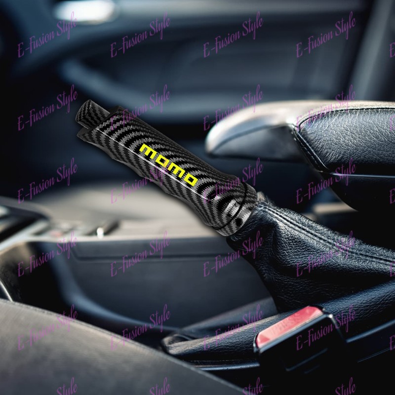 Momo Carbon Fiber Aluminum Car Handle Hand Brake Sleeve Universal Fitment Cover