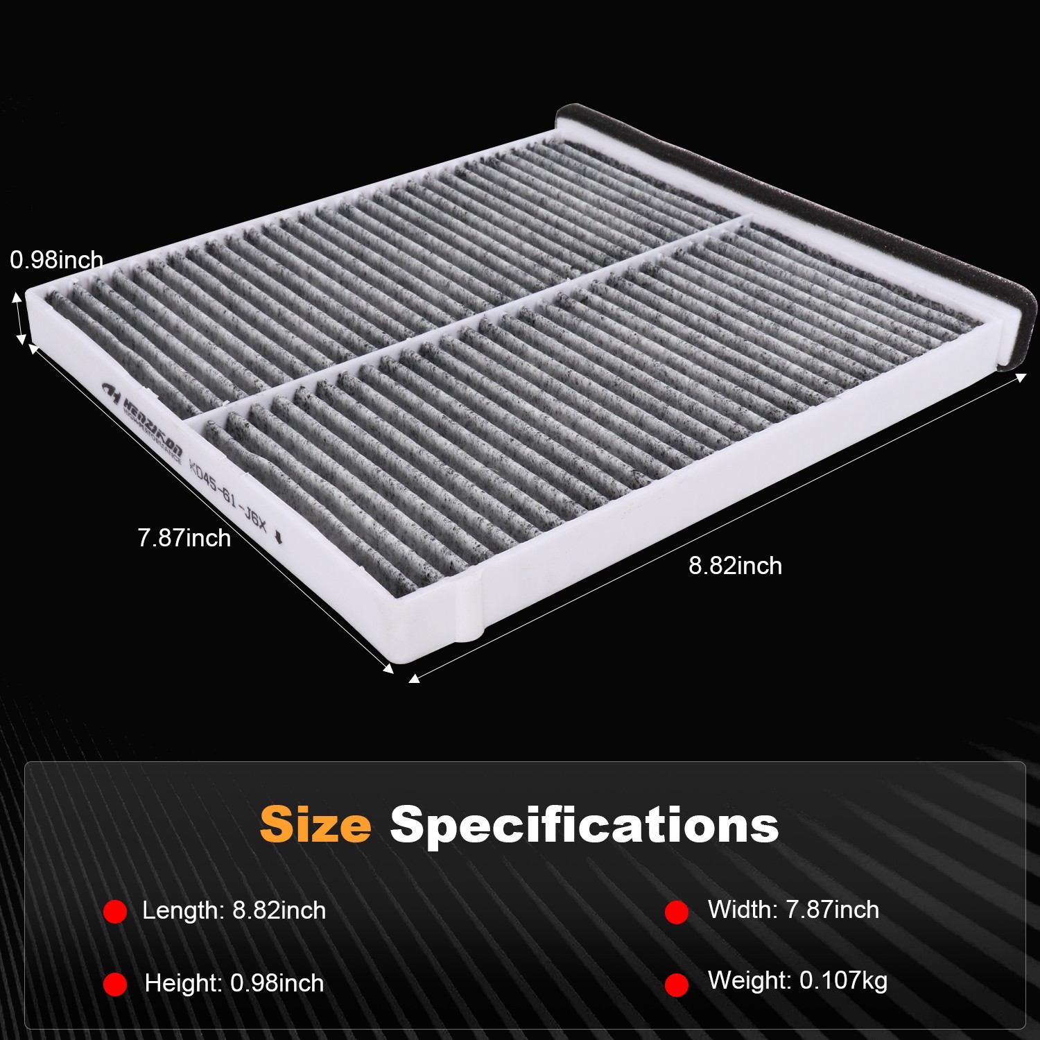 Premium Carbon Cabin Air Filter KD45-61-J6X-9U Fits Mazda CX-5 2.0L 2.2L 2.5L US