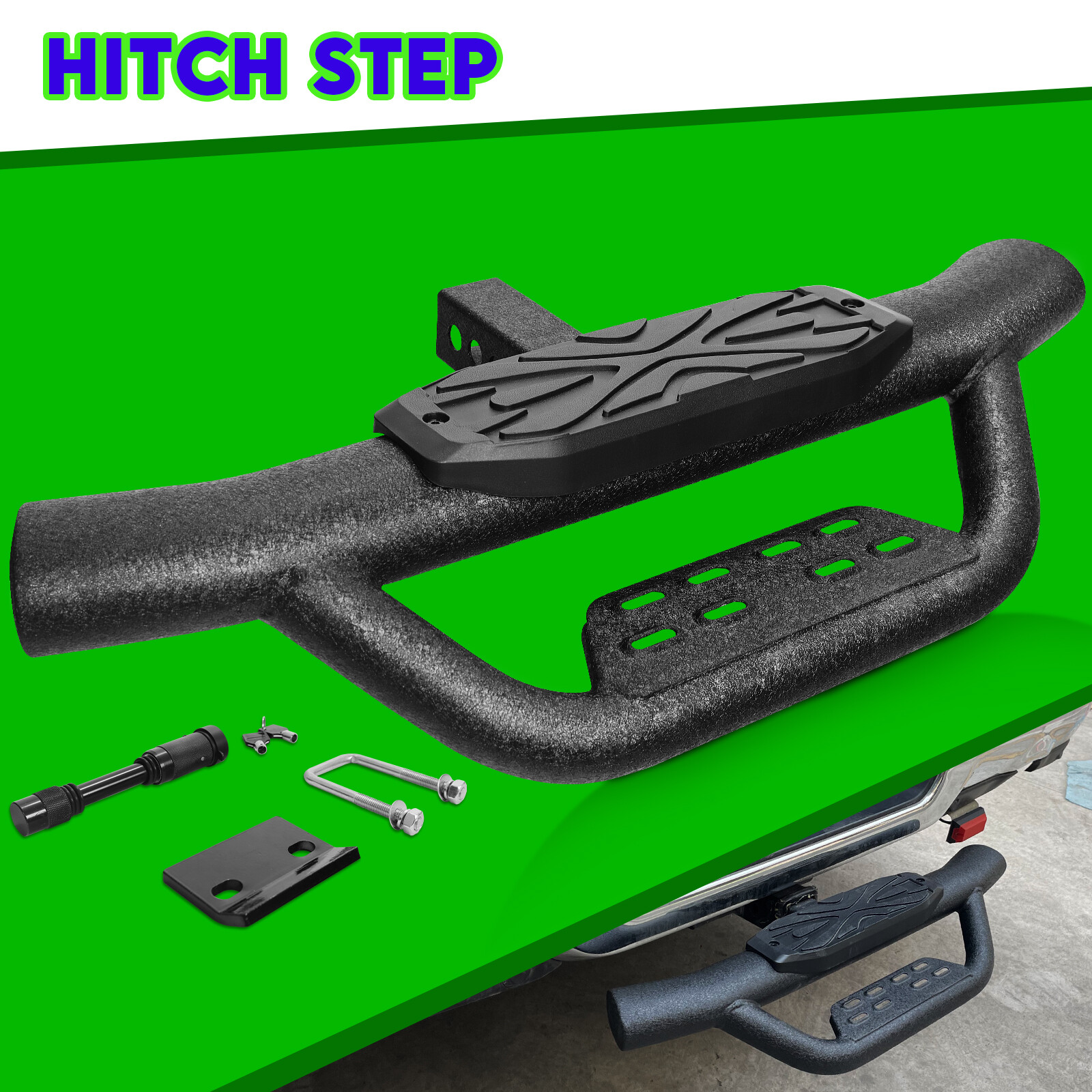 Universal Bumper Tow Hitch Step Trailer for SUV Trucks Pickups with 2″ Receiver