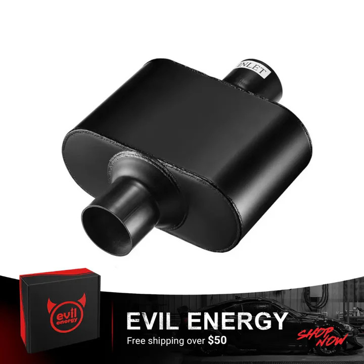 Super 10 Center In Center Out Exhaust Muffler 2.5 In 2.5 Out Black