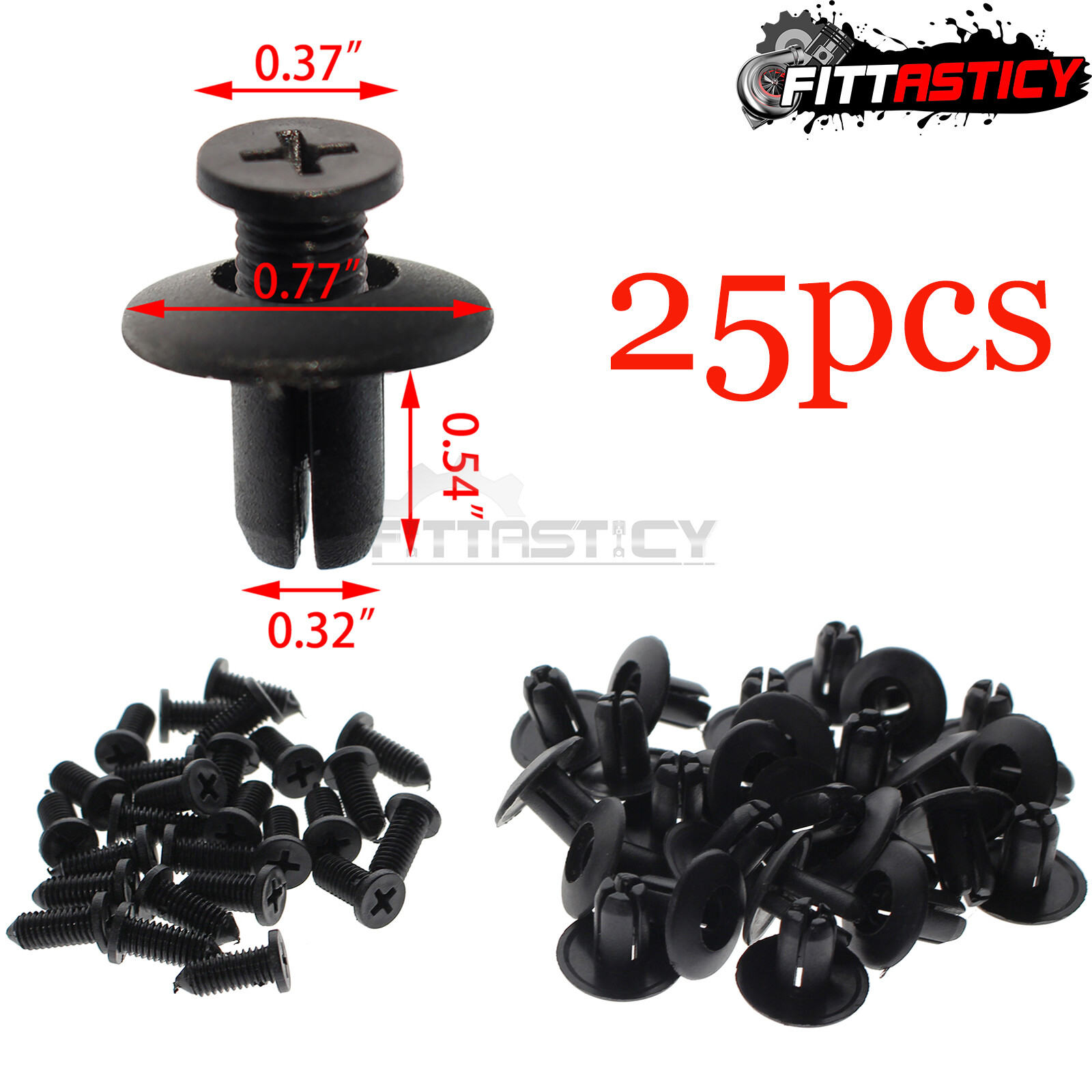 Set x 25 Bumper Fender Liner Screw Trim Retainer Clips 86590-28000 for Hyundai
