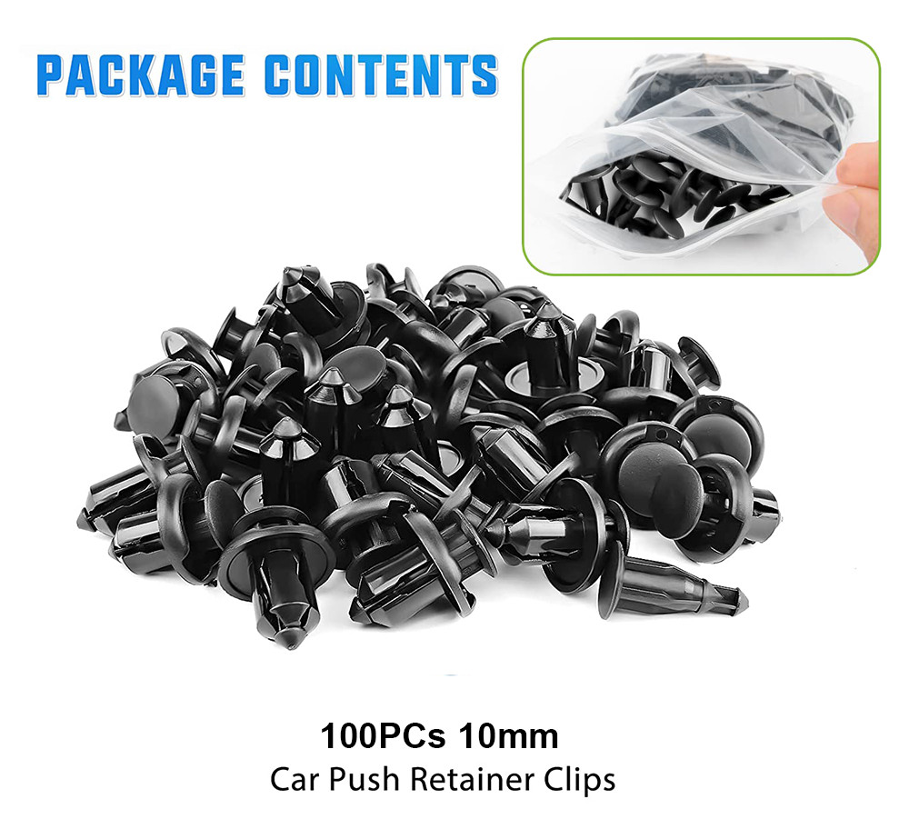 100Pcs 10mm Bumper Clips Retainer Auto Car Rivets Fastener Fender Push For Honda