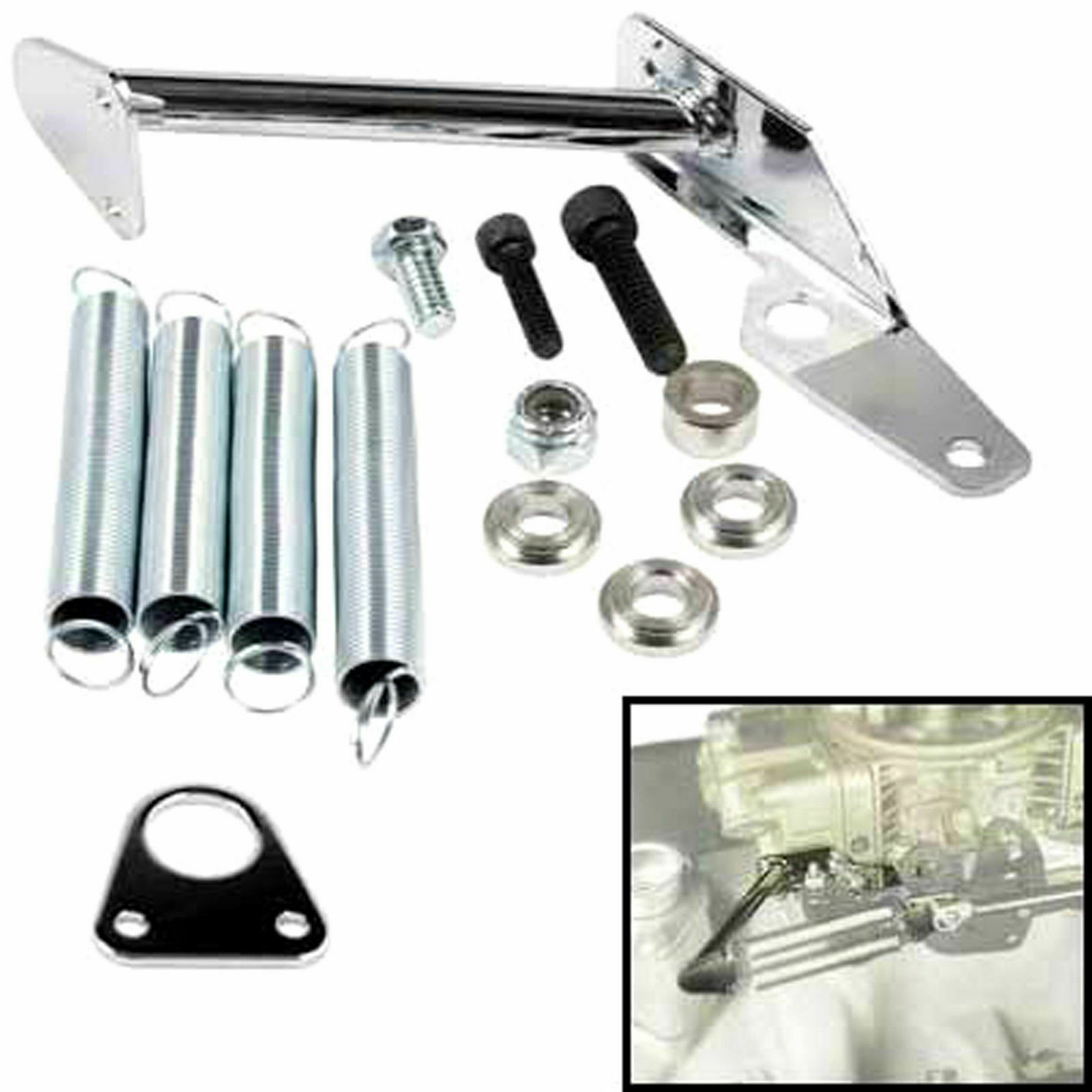Throttle Return Spring Kit Holley Carb Carburetor CHROME SBC BBC Chevy Ford A31