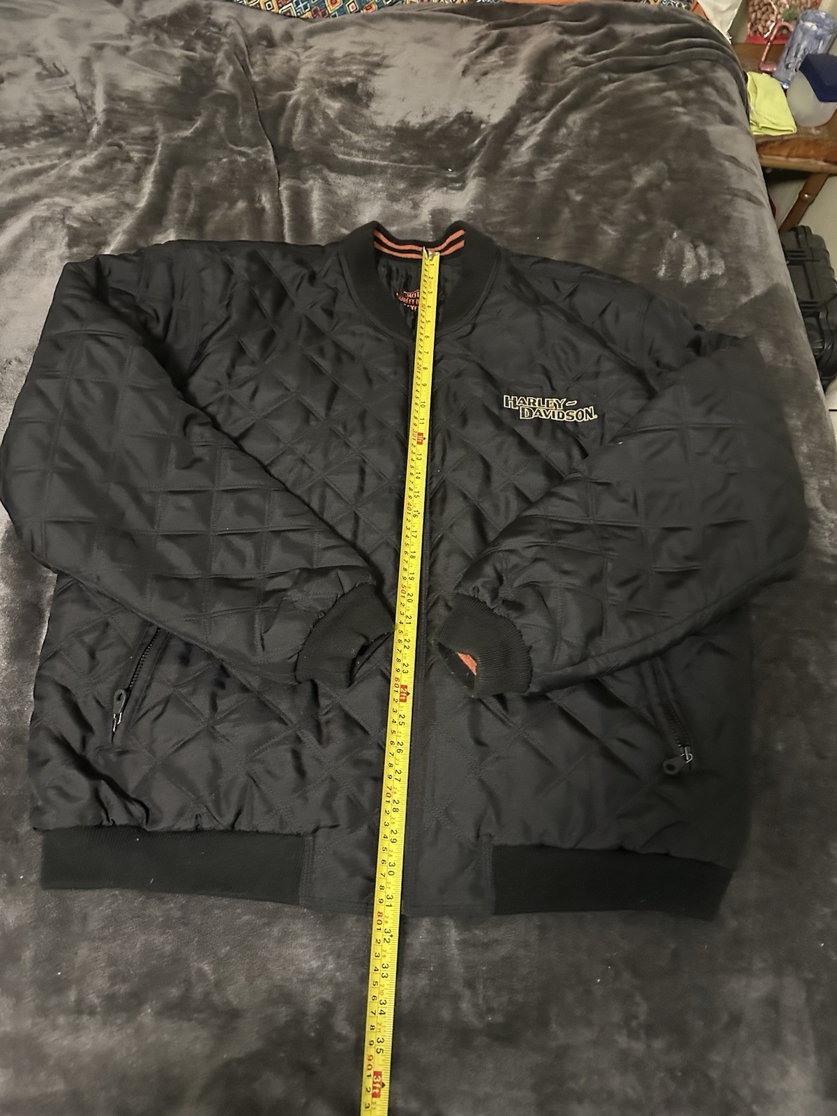 Men’s Harley Davidson Quilted Reversible Bomber Jacket Size XXL