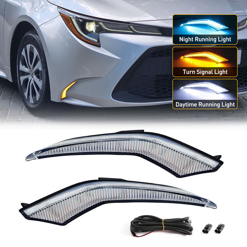 For Toyota Corolla L LE XLE Model 2020-2023 LED Daytime Running Fog Lights DRL