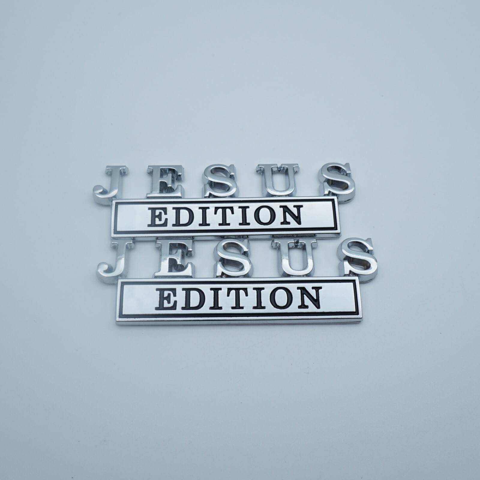 2pcs Metal Jesus Edition Side Door Car Stickers Decal Emblme 3D Badge