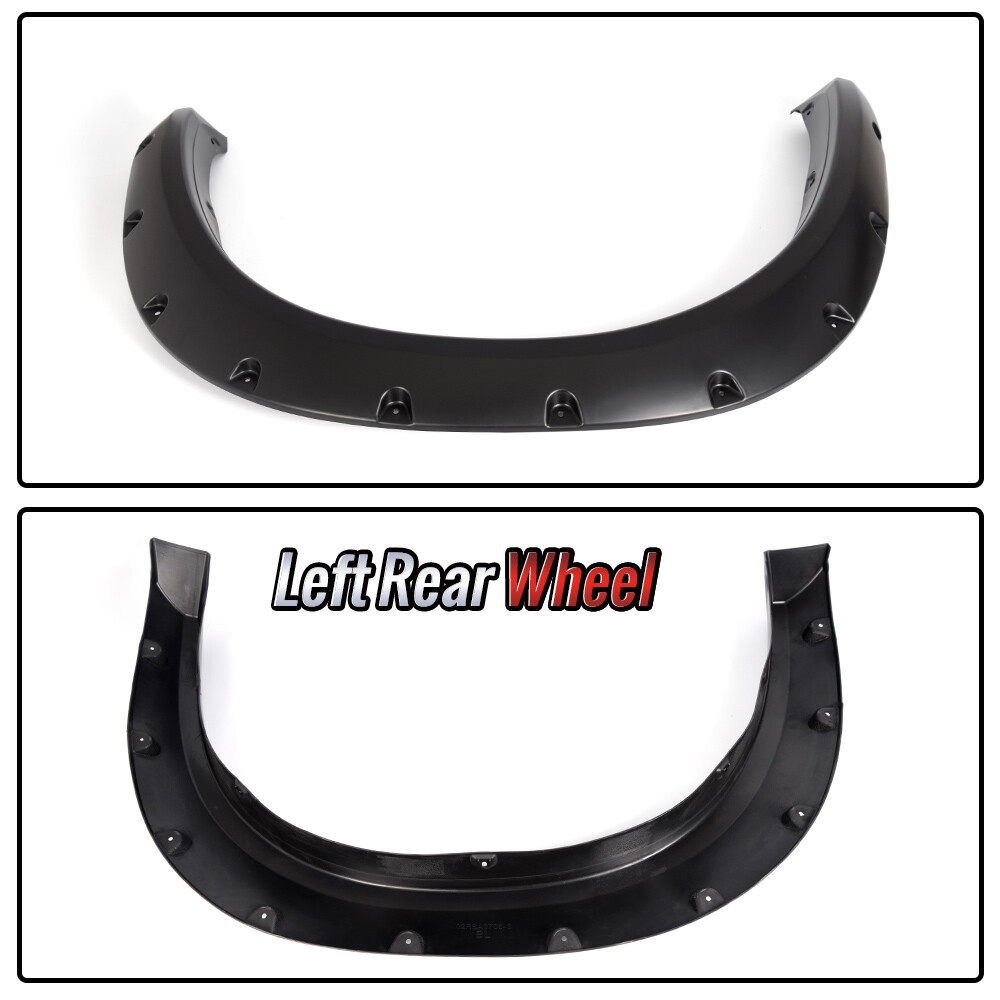 FIT FOR 09-22 DODGE RAM 1500 3″ SMOOTH POCKET-RIVETED WHEEL FENDER FLARES 4PCS