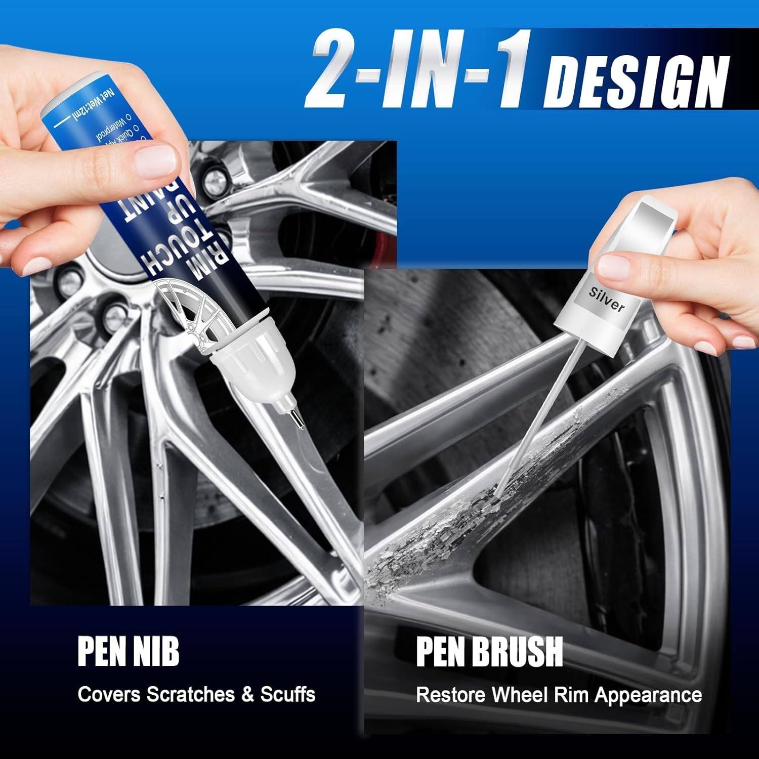 Wheel Repair Kit Silver Rim Touch Up Paint Car Wheel Paint Recover Scratch Fix