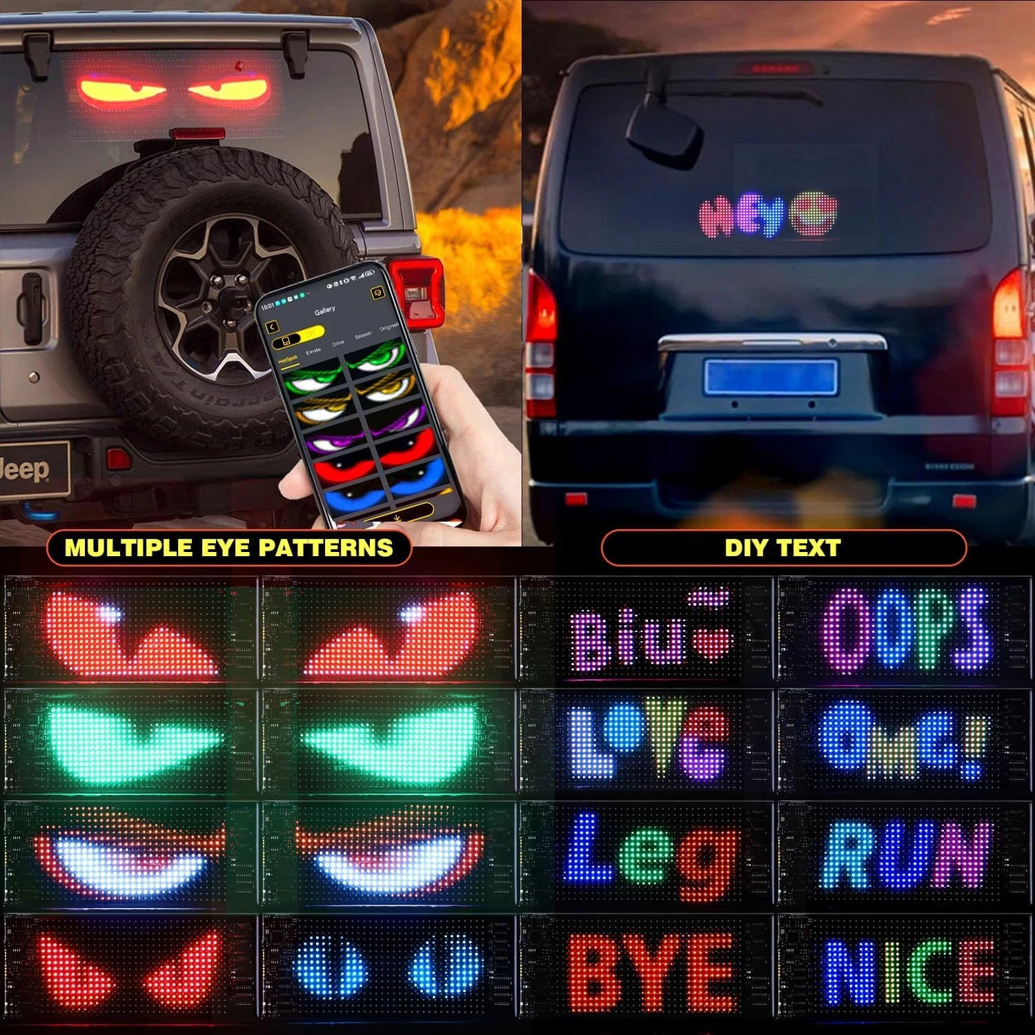 DIY Devil Eyes LED Light for Car/Truck, APP Control, Specific Devil Car Lights