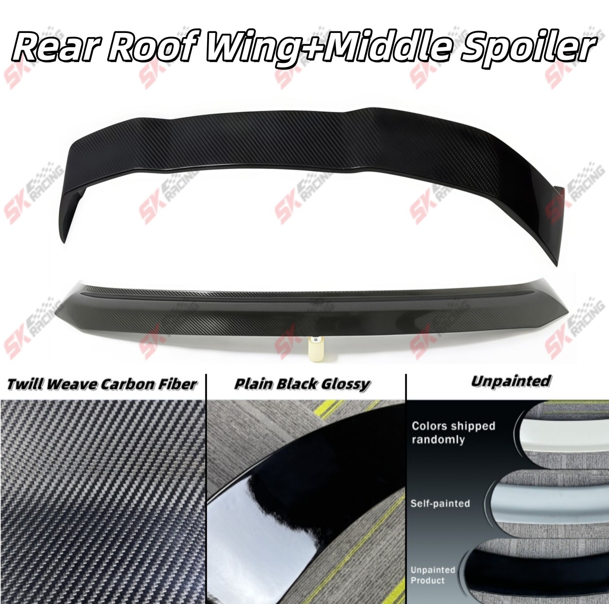 Fits 11+ Porsche Cayenne 985.1 Carbon Fiber/Unpainted Rear Middle Wing Roof Wing