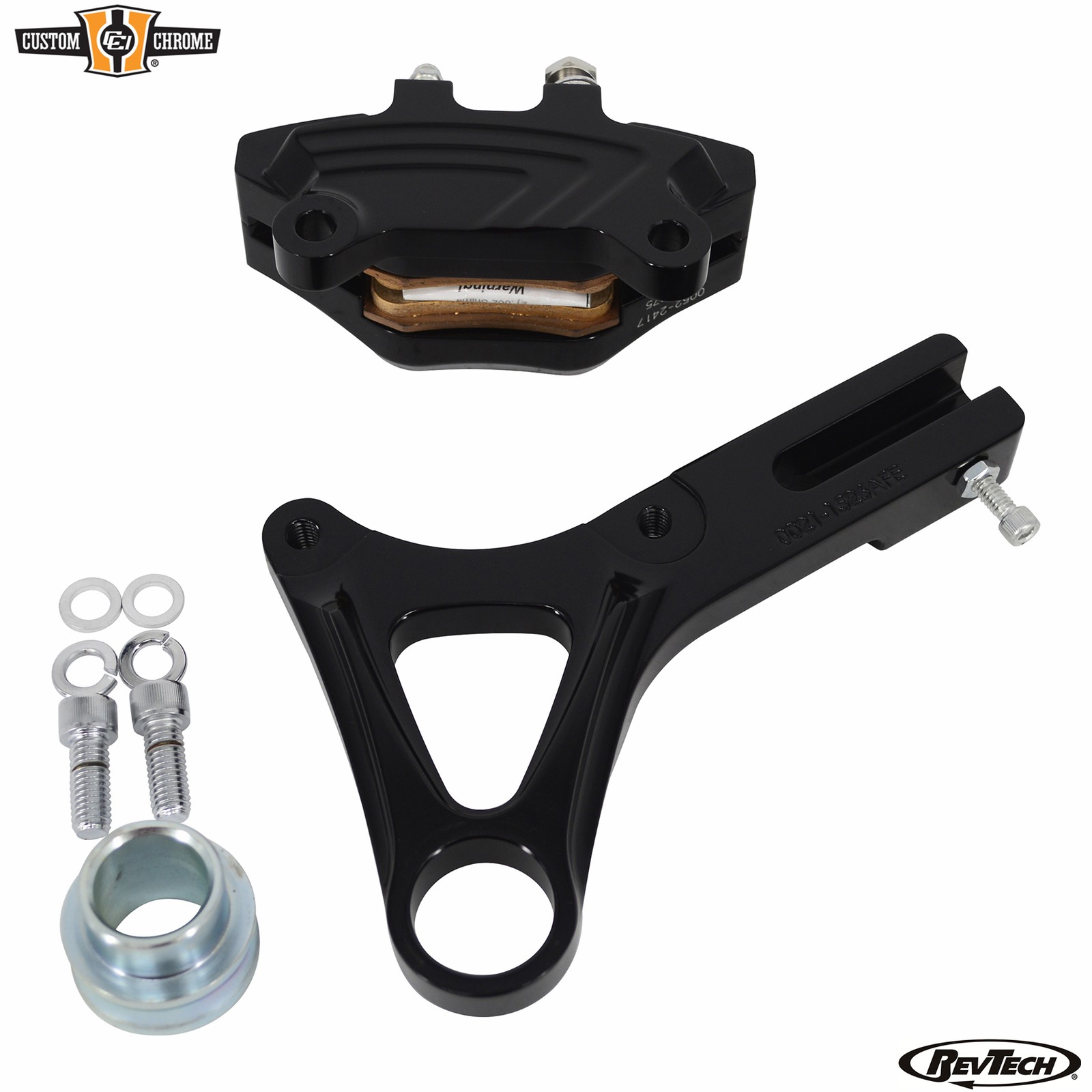 Black Rear Disc Brake Caliper Assembly Kit Fit For Harley Dyna FXD 2008-2013