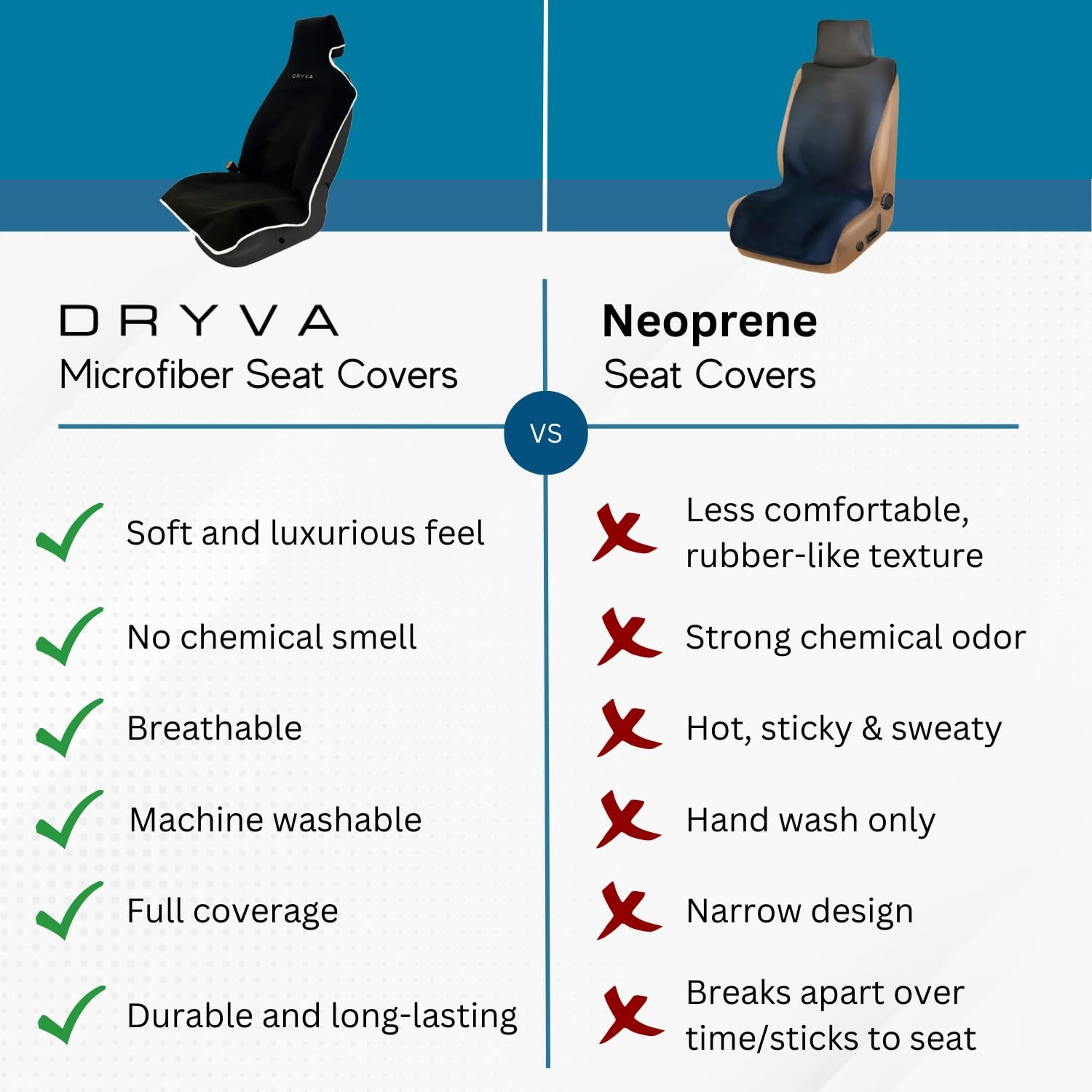 “Waterproof Microfiber Car Seat Cover Universal Fit, Machine Washable, 2 Pack”
