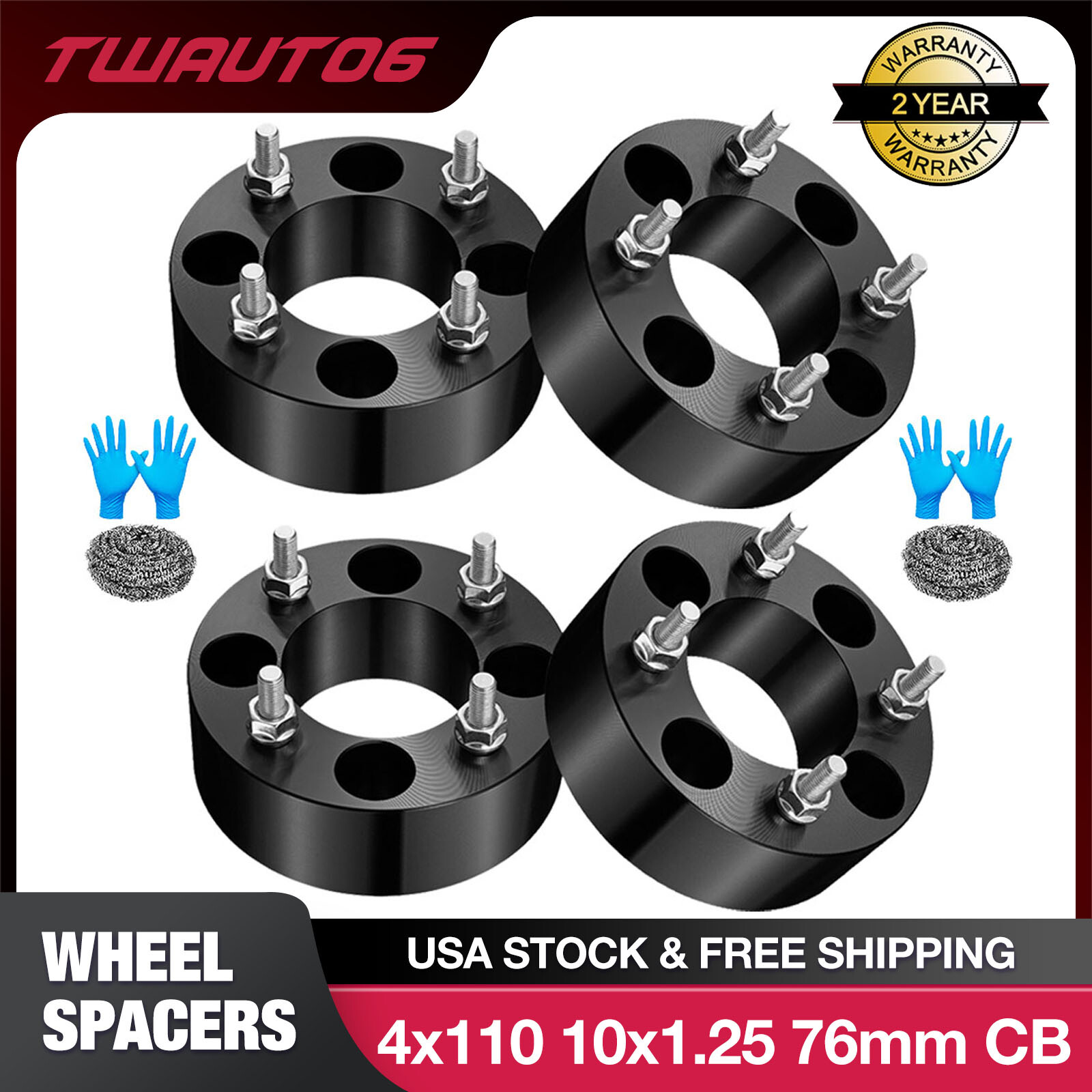 4PCS 2″ 4×110 Wheel Spacers For Yamaha Rhino 450 660 700 Kawasaki Honda ATV
