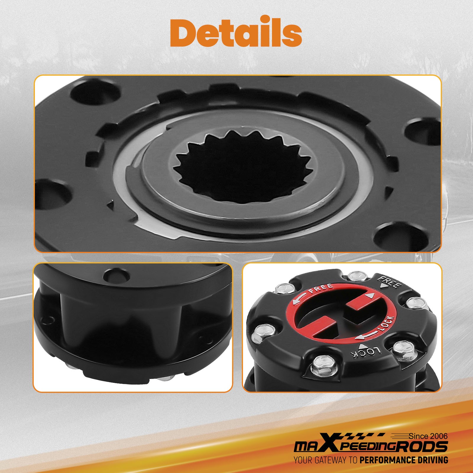 2 Locking Hubs 17 Spline for Isuzu Trooper Rodeo 8-97113446-PT