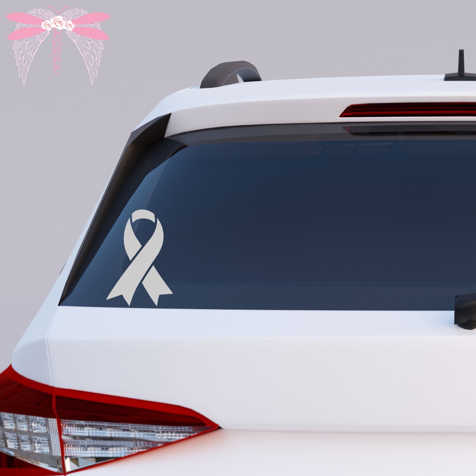 Brain Cancer Awareness Ribbons Gray Vinyl Decal Stickers 22 Sizes Available
