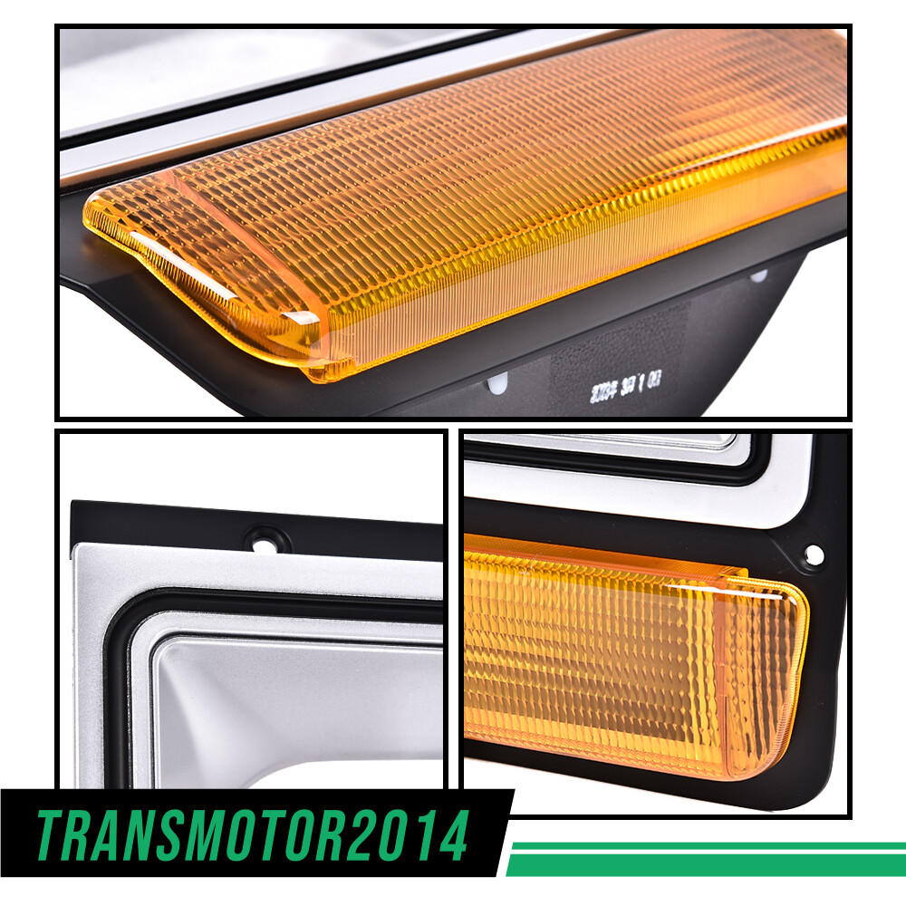 Fit For Dodge Pickup Truck Headlight Headlamp Bezel Pair w/ Corner Parking Light