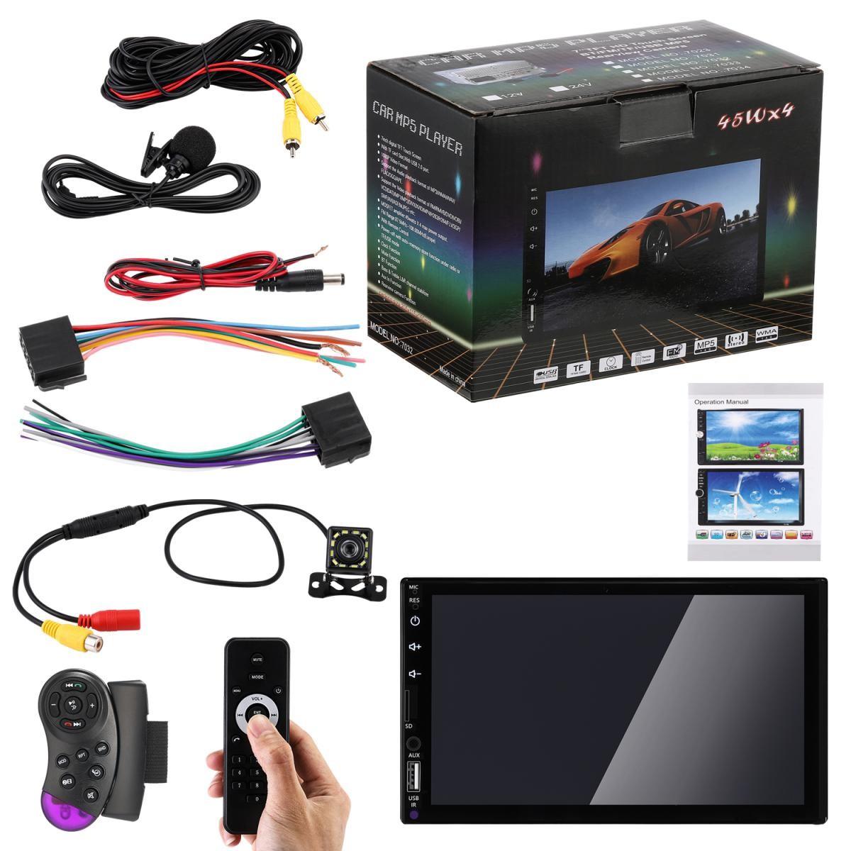 7″Car For Apple Carplay Radio Android Auto Touch Screen Stereo Bluetooth FM 2Din