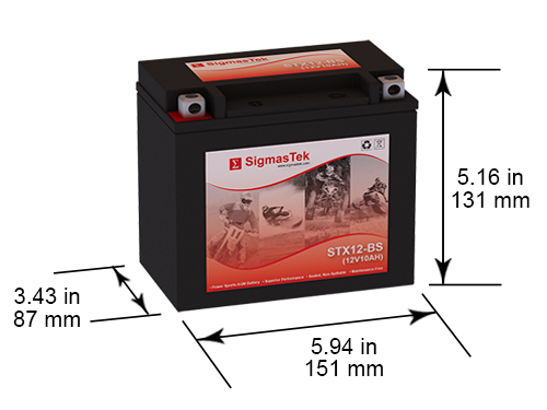 Replacement For Sears 44016 Motorcycle Battery By SigmasTek Brand