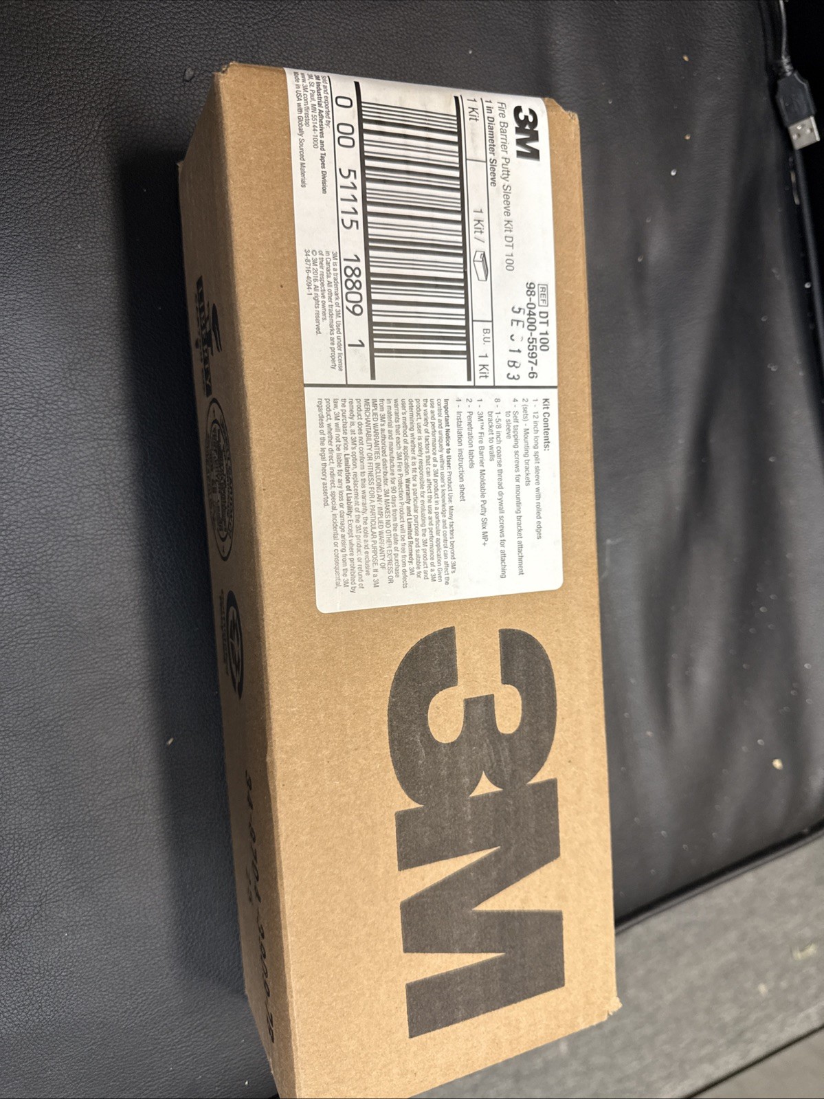 3M Fire Barrier Putty Sleeve Kit Dt-100 98-0400-5597-6