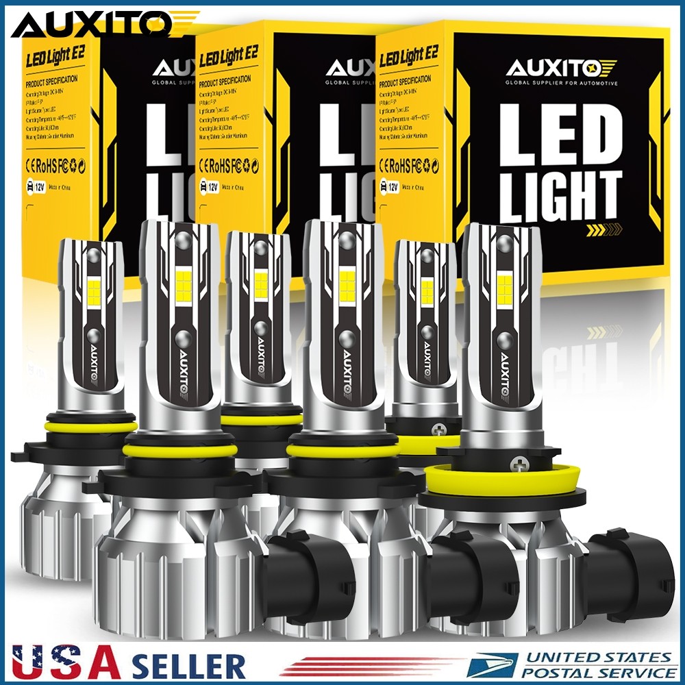 9006 9005 H11 High Low Beam Foglight LED Headlight Combo Bulbs 6500K 180000LM
